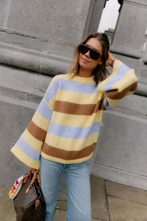 Alex jumper multi stripe yellow