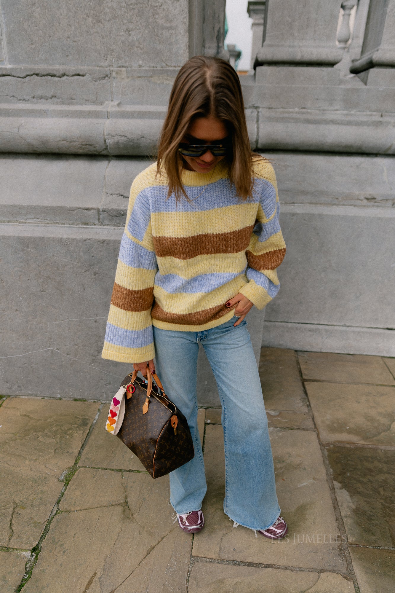 Alex jumper multi stripe yellow