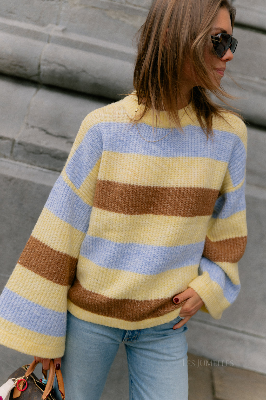 Alex jumper multi stripe yellow