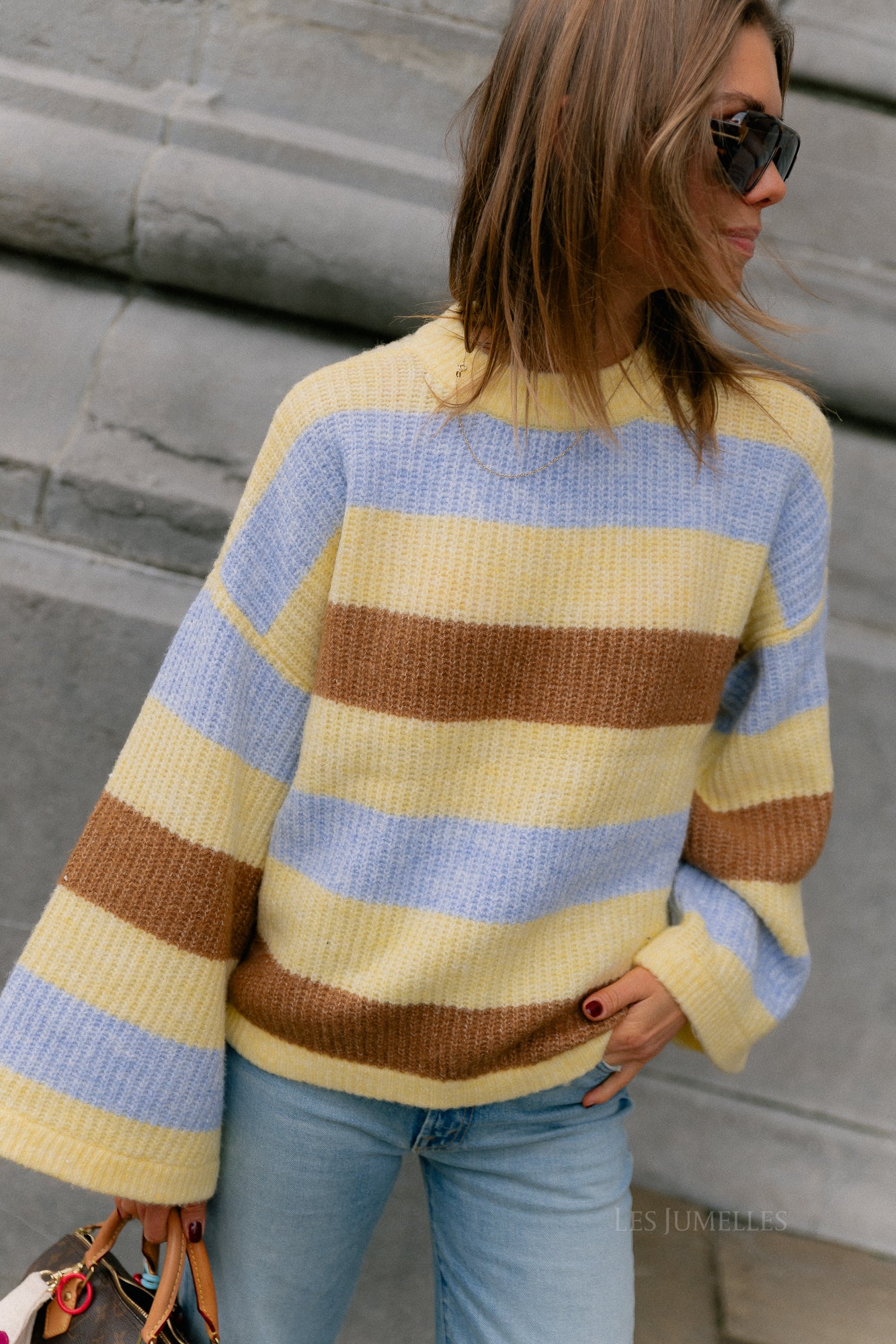 Alex jumper multi stripe yellow