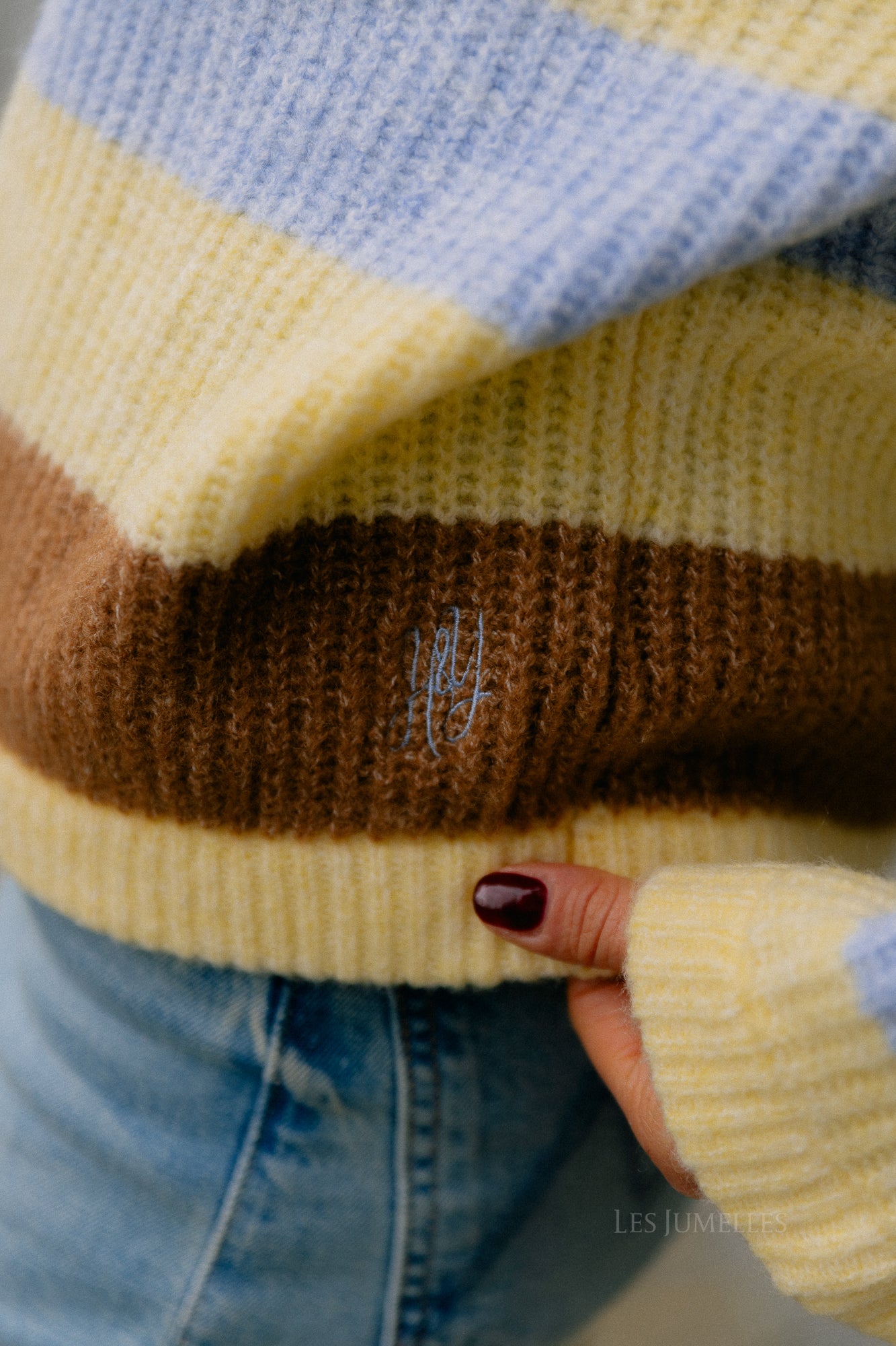 Alex jumper multi stripe yellow
