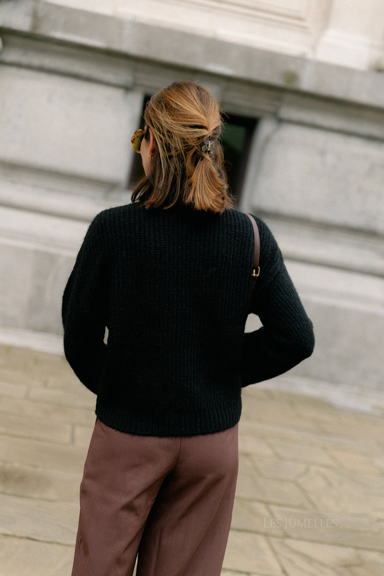 VIGleeba high neck L/S rib knit top black beauty