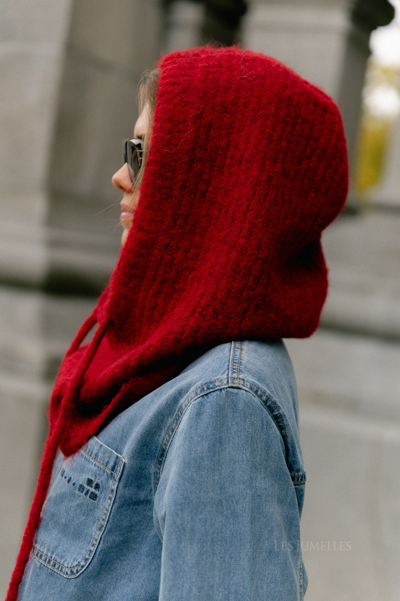 OBJMilu knit balaclava red dahlia/melange
