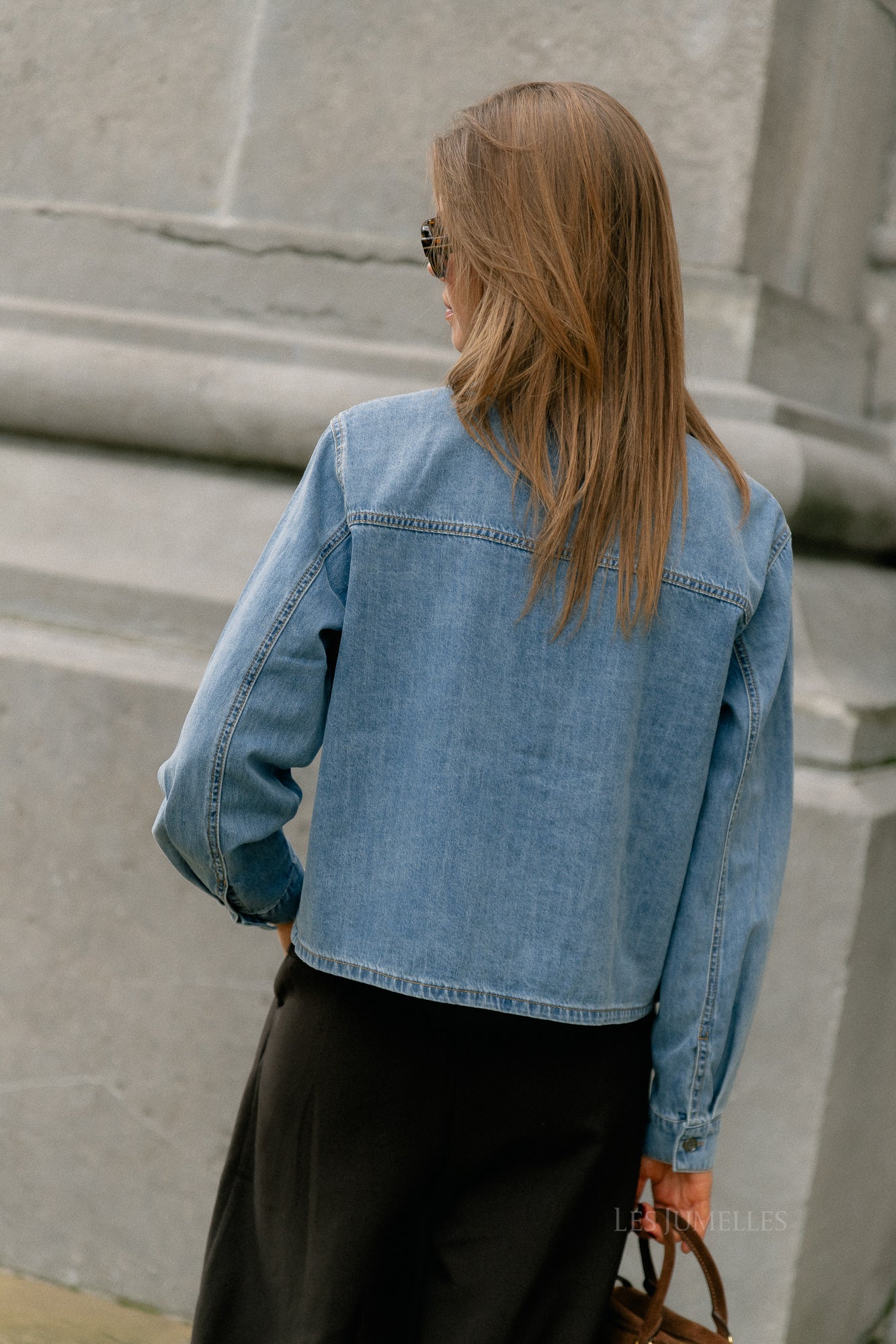 OBJVilma L/S short denim shirt medium blue