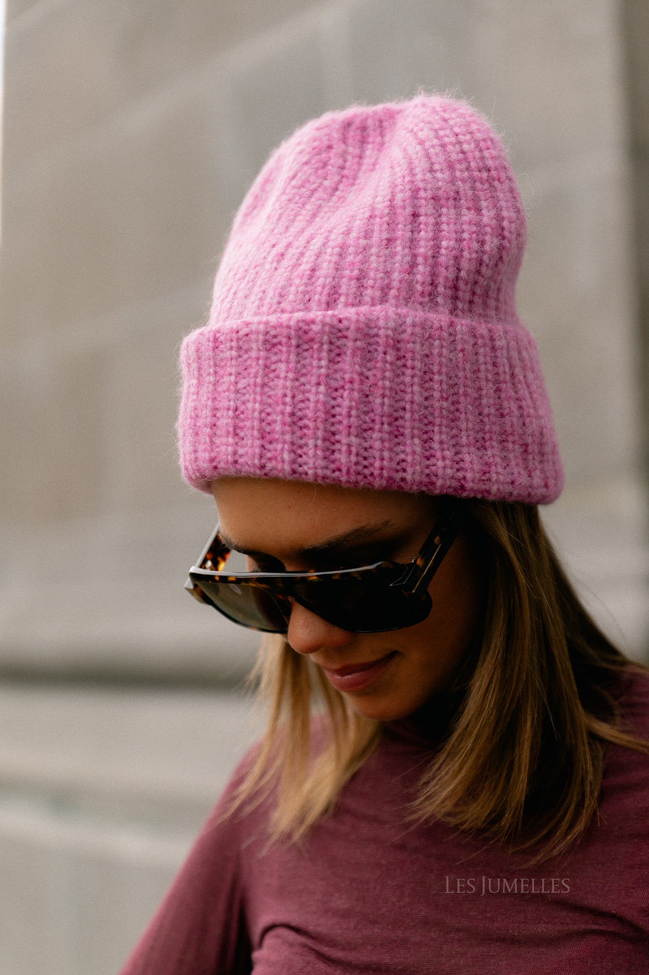 ViNara knit beanie opera mauve