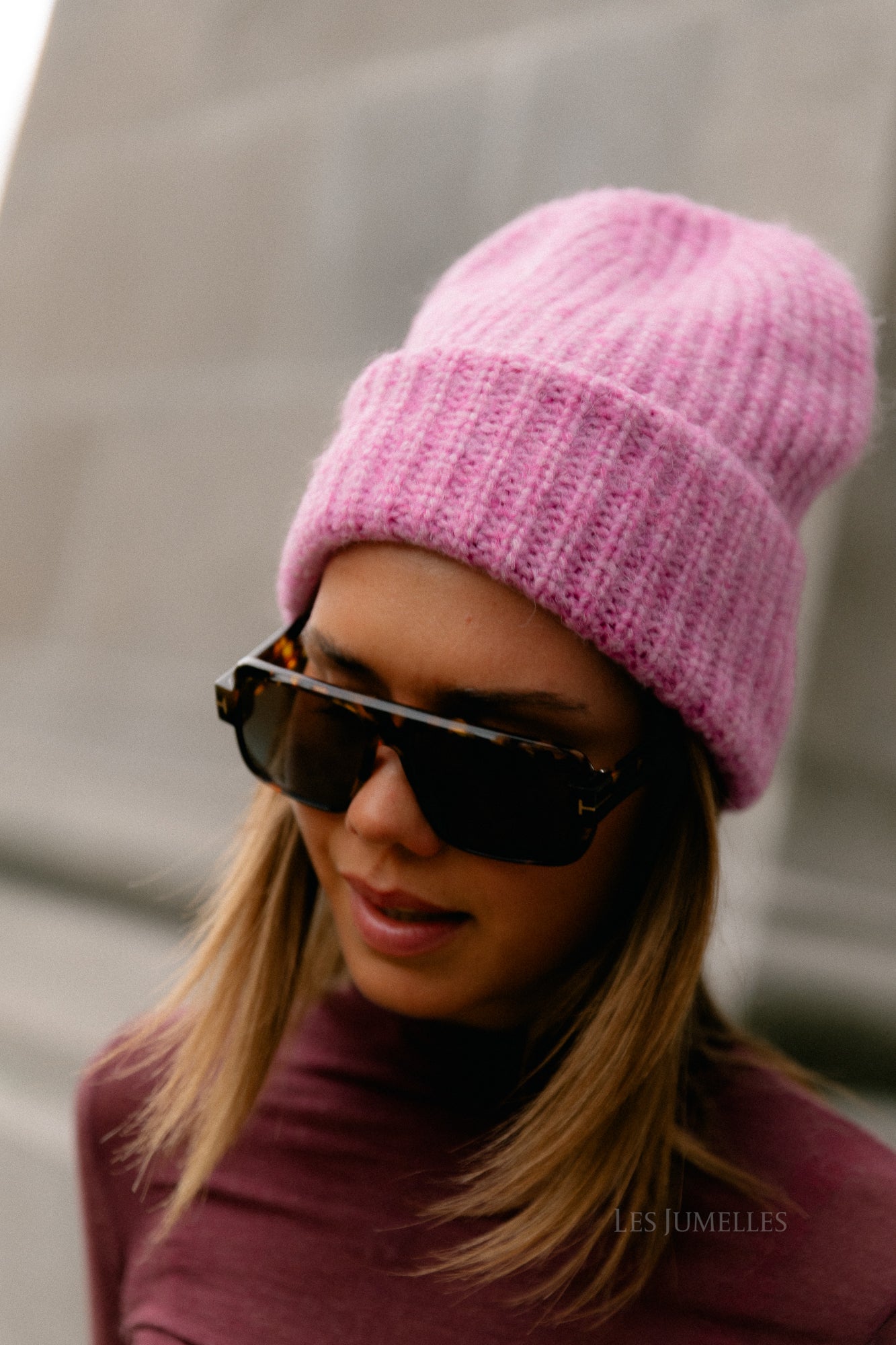 ViNara knit beanie opera mauve