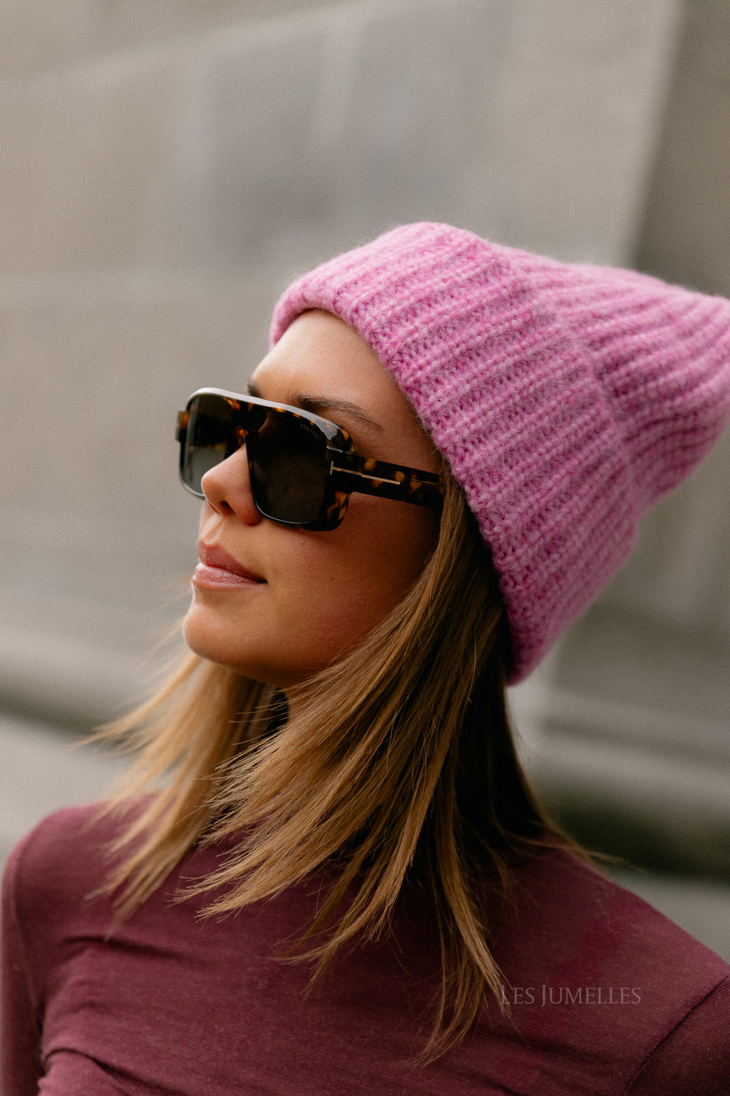 ViNara knit beanie opera mauve