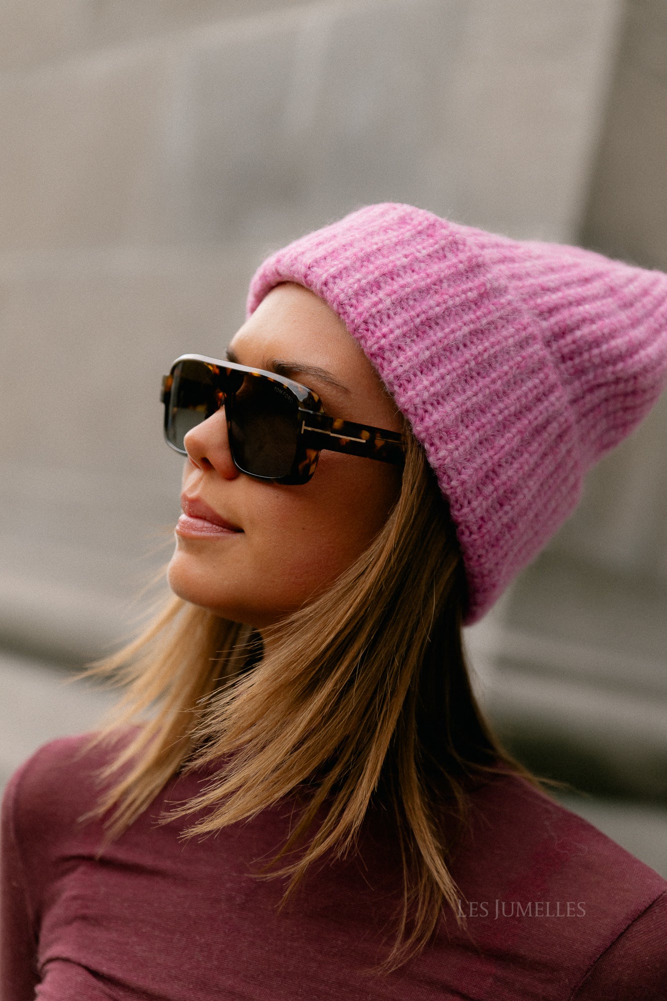 ViNara knit beanie opera mauve