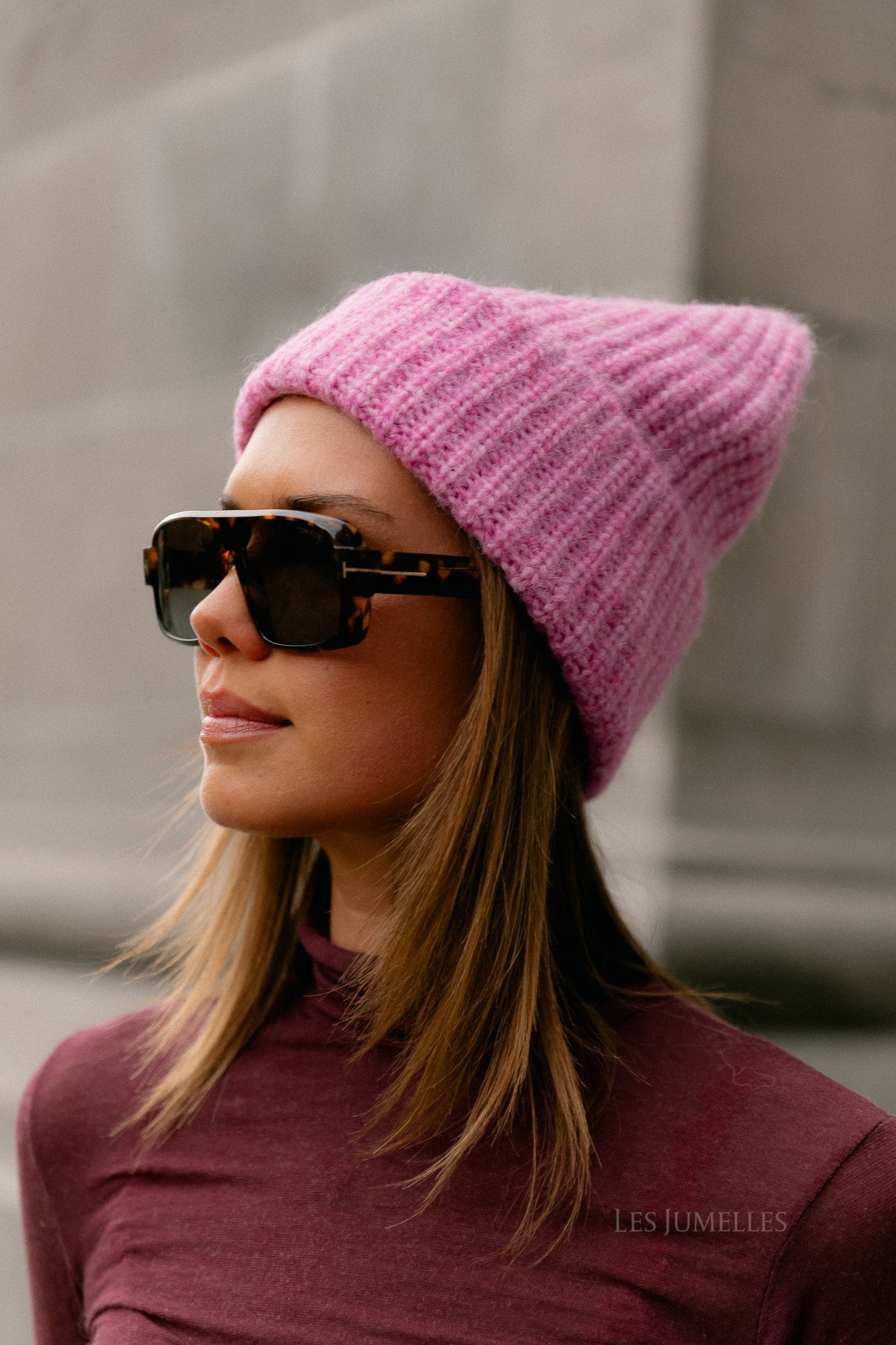 ViNara knit beanie opera mauve