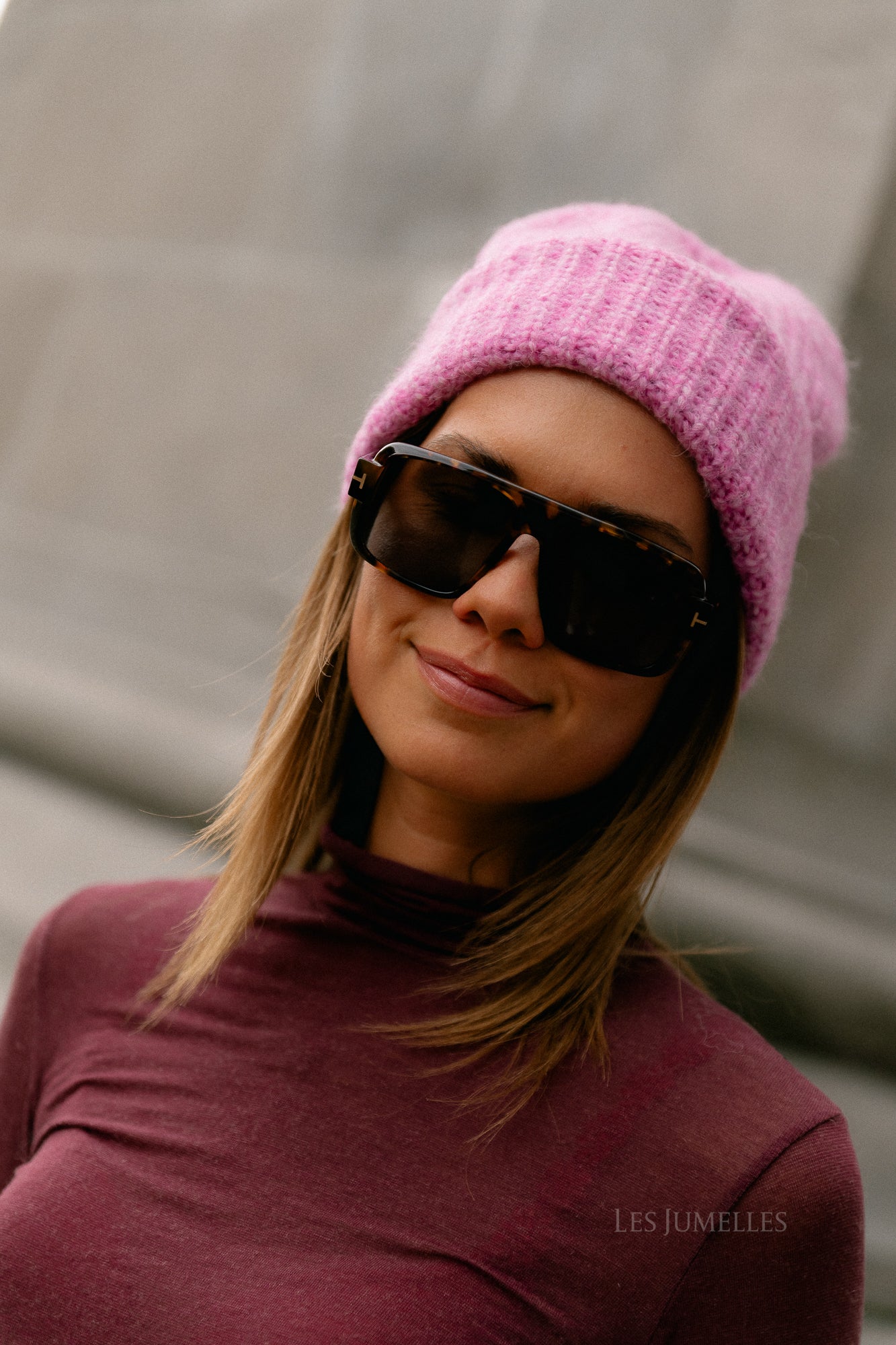 ViNara knit beanie opera mauve