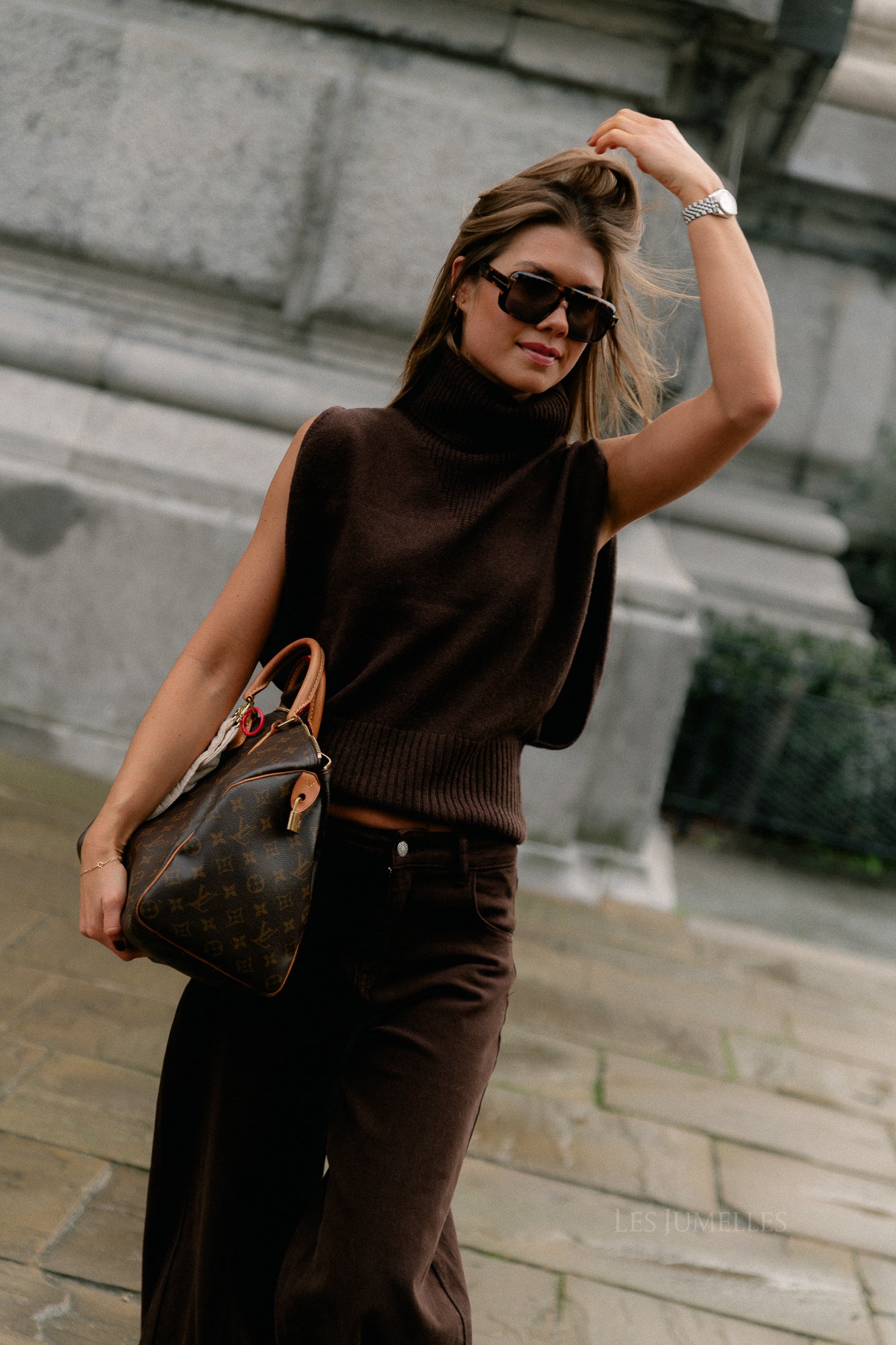 ROUCleo roll neck knit west chicory coffee