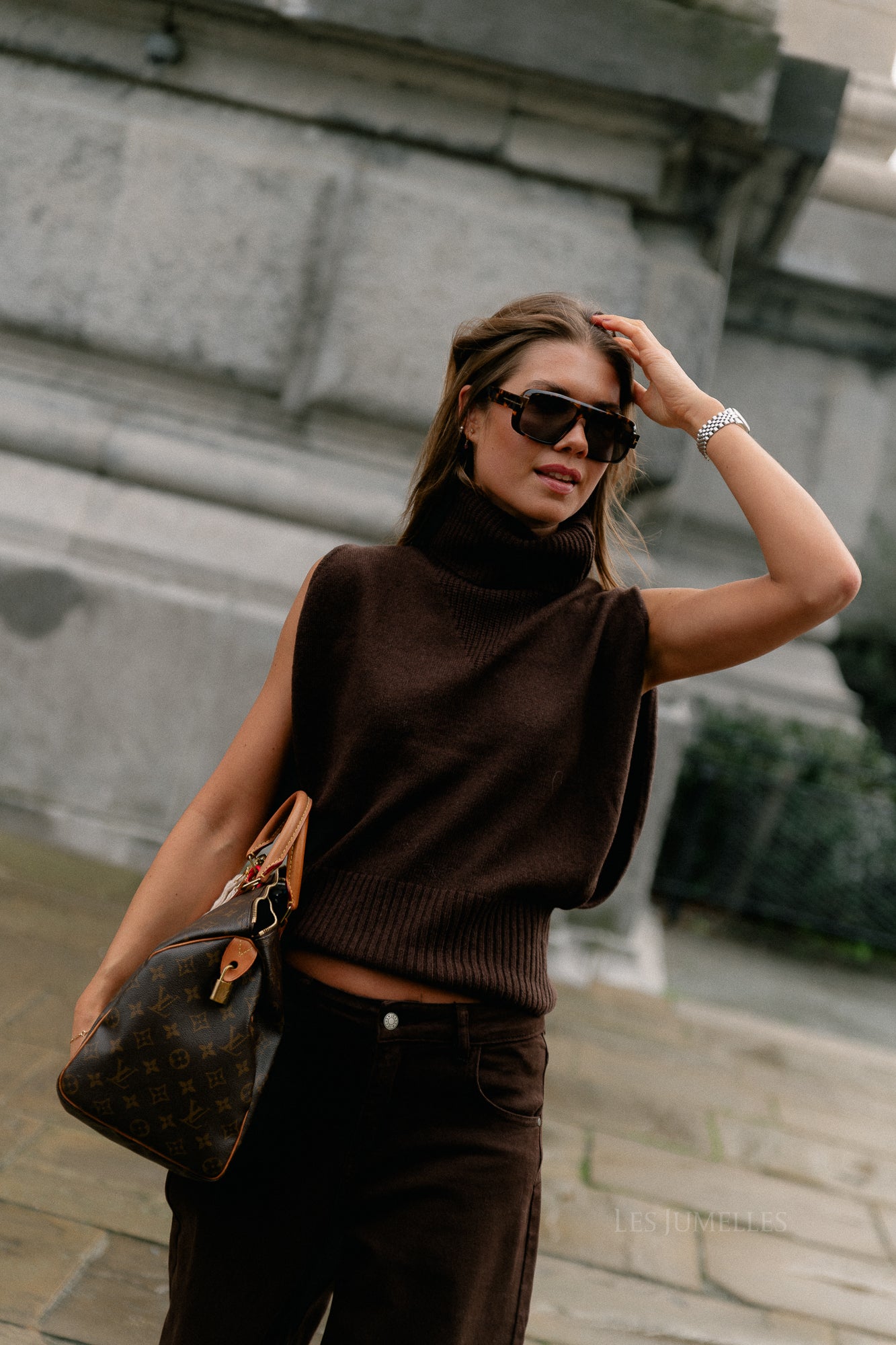 ROUCleo roll neck knit west chicory coffee