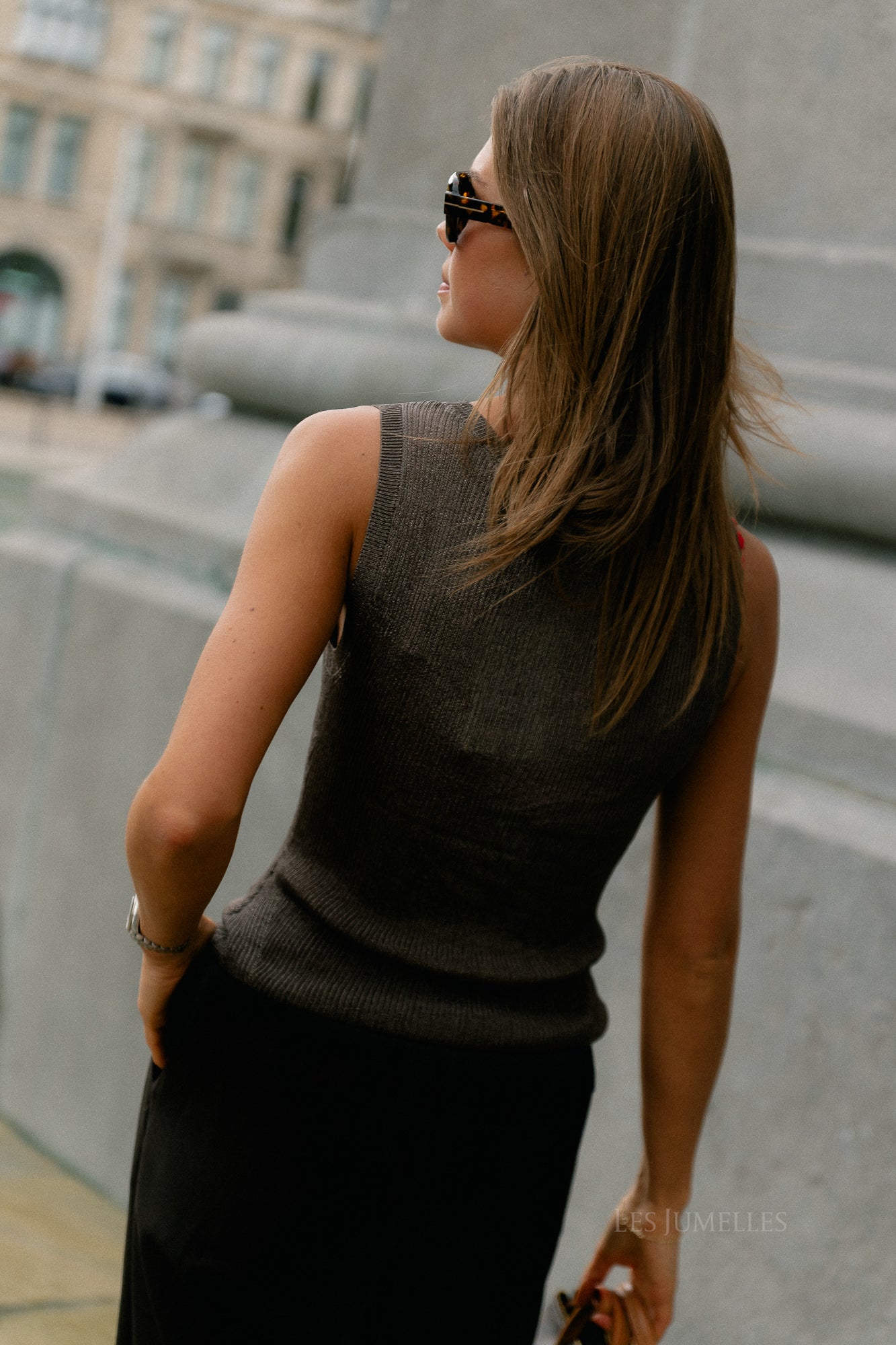 GZsilvi tank top warm grey metallic