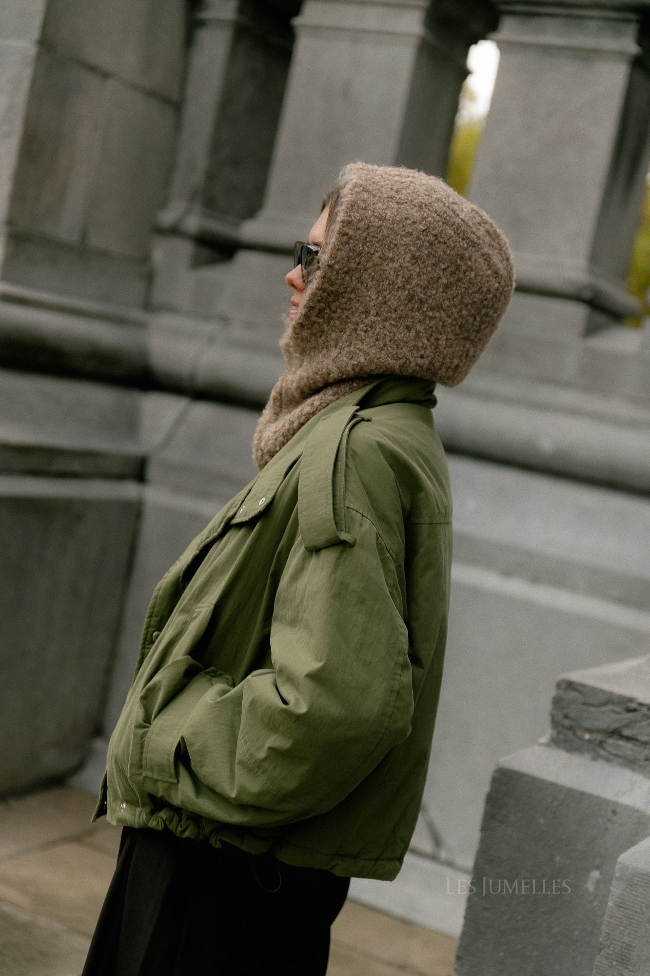 VIJanis boucle knit balaclava brown lentil