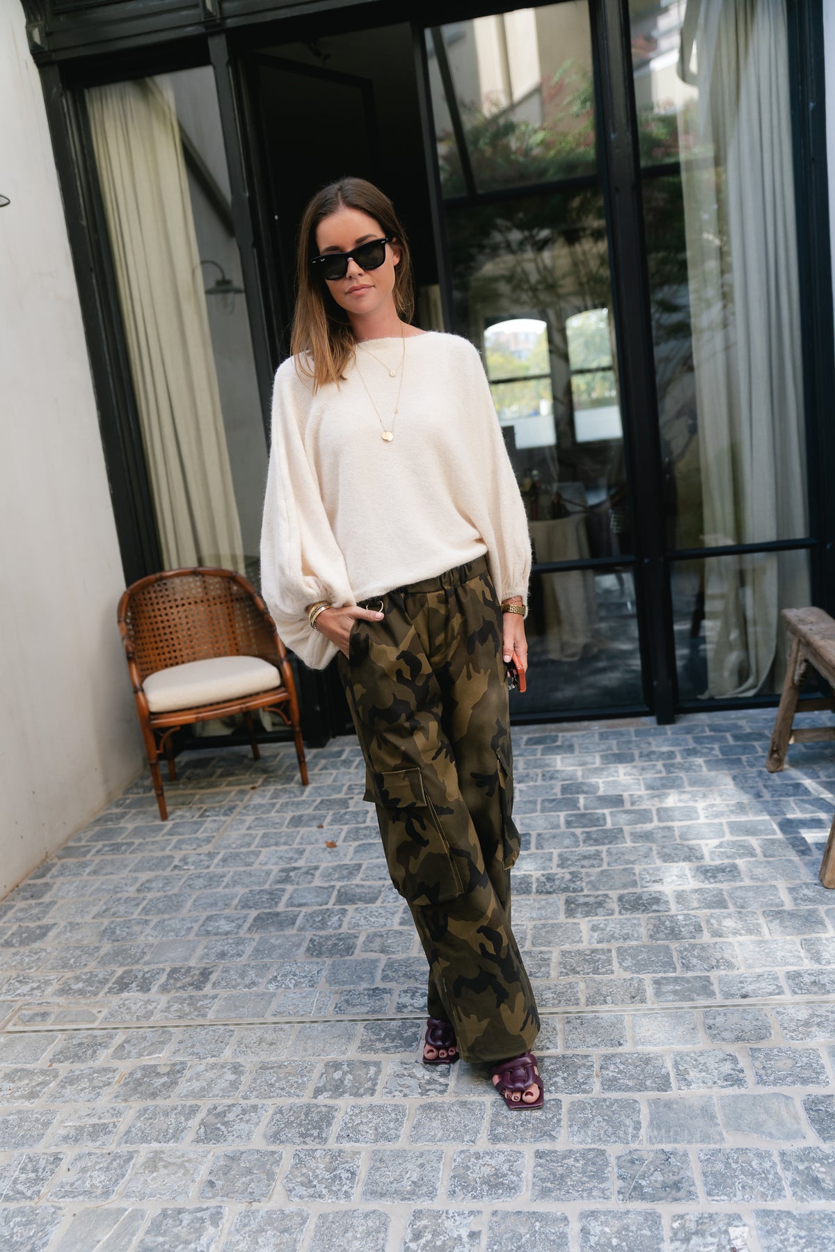 Drew cropped sweater beige
