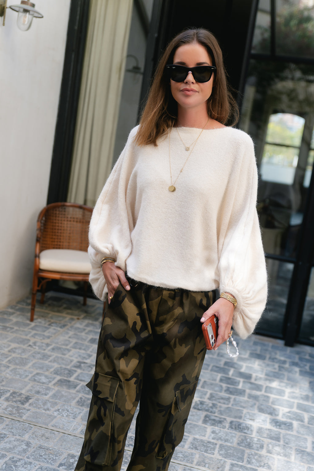 Drew cropped sweater beige