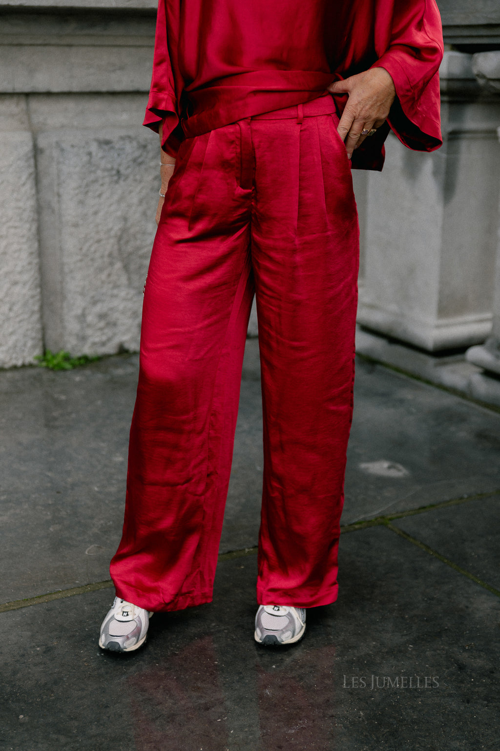 YASVima HMW satin pants show jester red