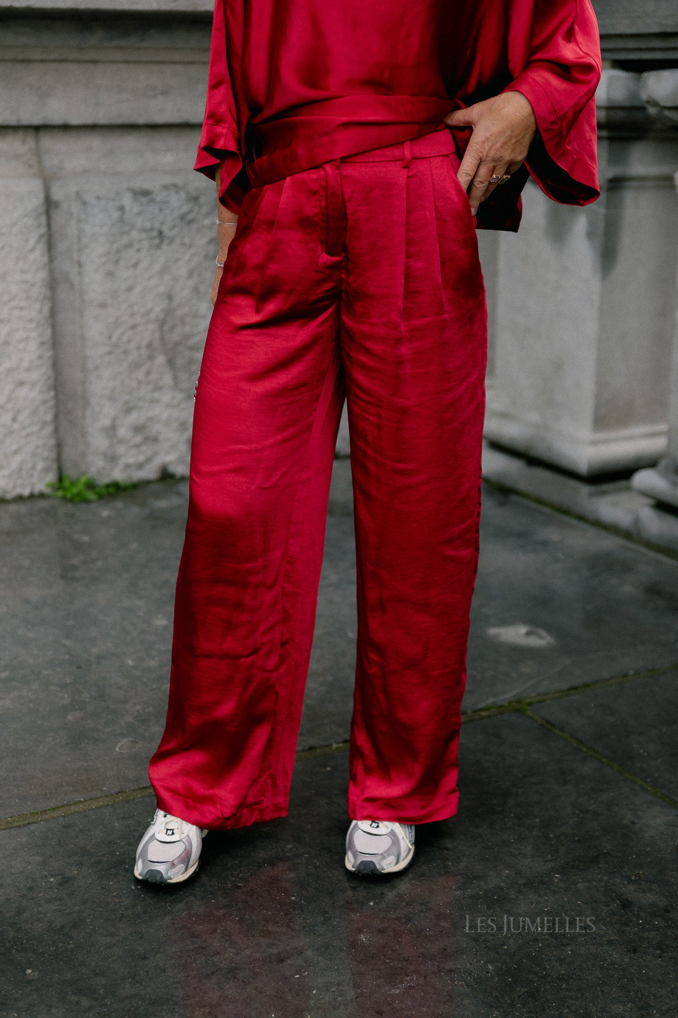 YASVima HMW satin pants show jester red
