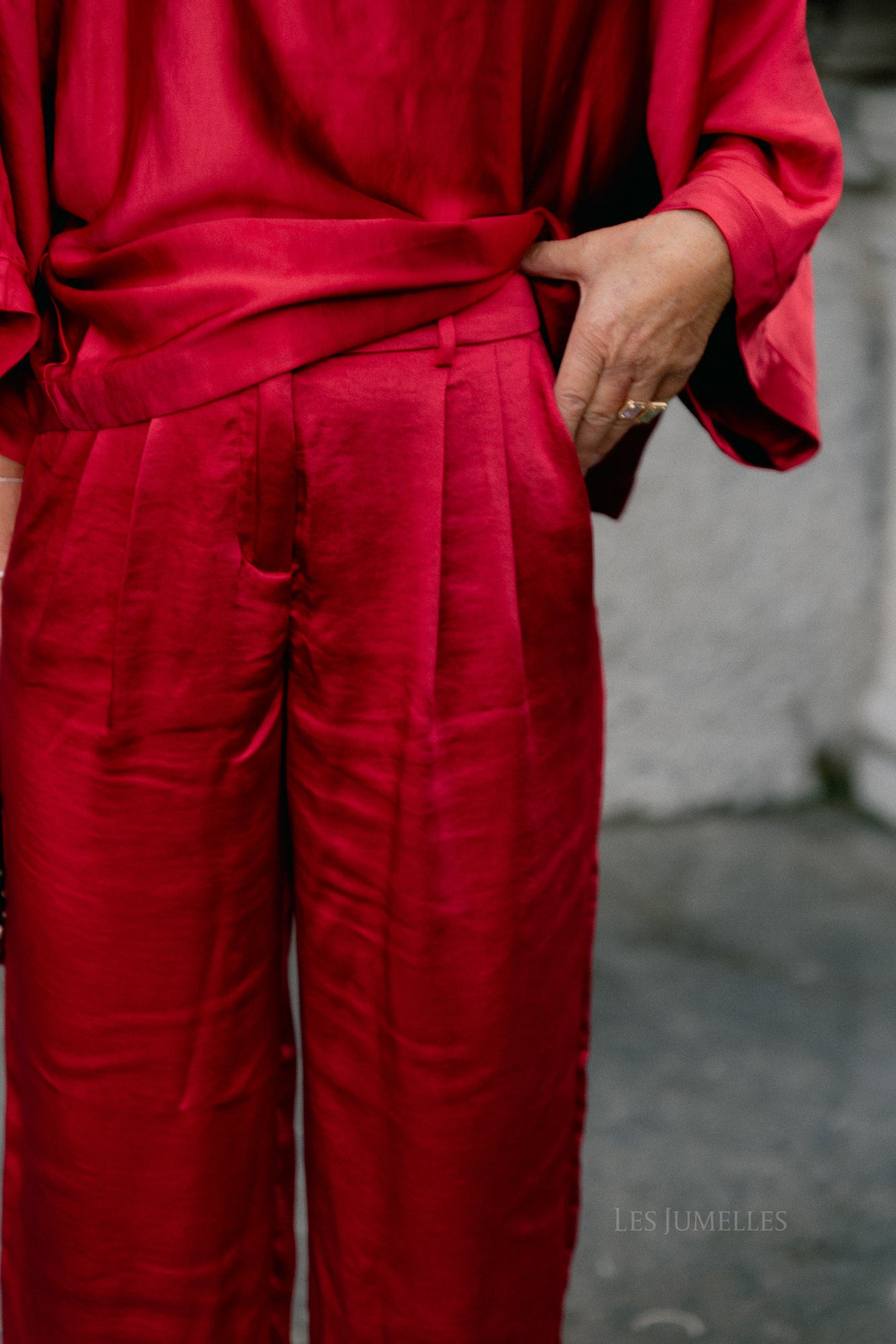 YASVima HMW satin pants show jester red