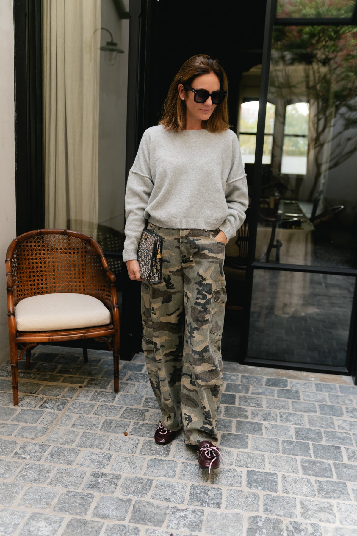 Nova off shoulder sweater light grey melange