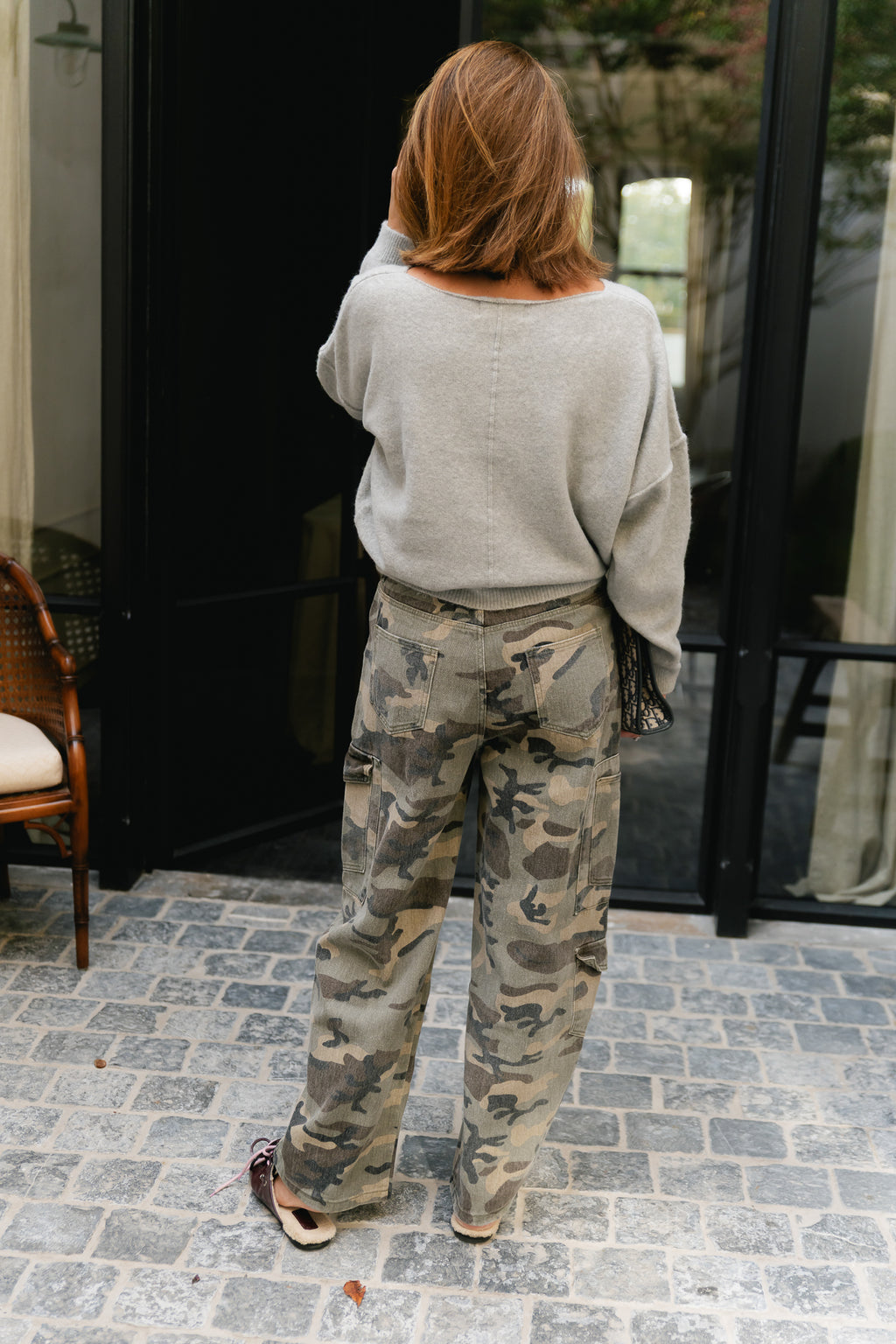Nova off shoulder sweater light grey melange