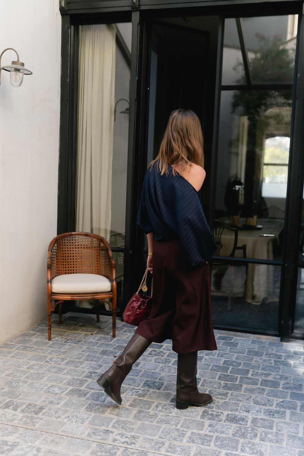 Cosette pinstripe blouse navy