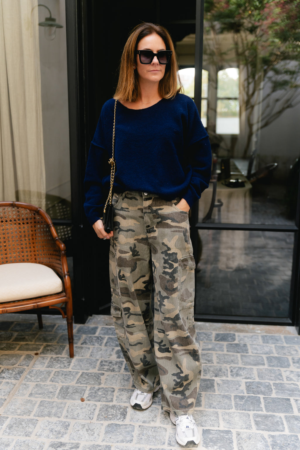 Nova off shoulder sweater navy