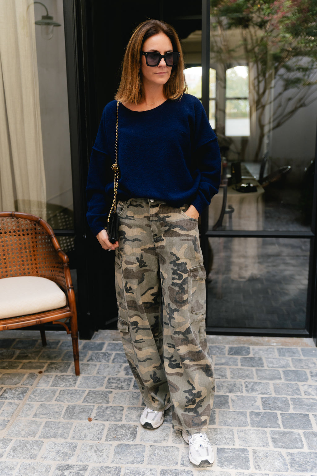 Nova off shoulder sweater navy