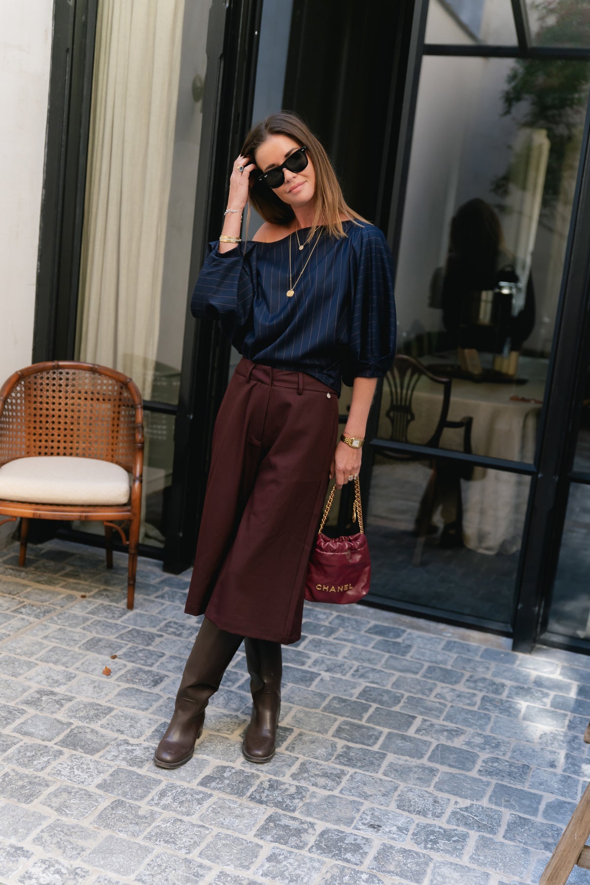 Cosette pinstripe blouse navy