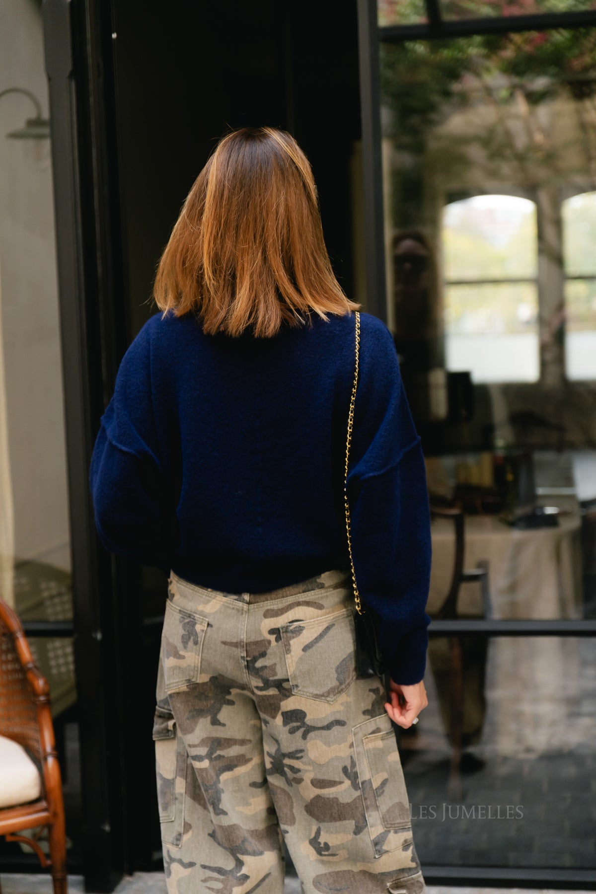 Nova off shoulder sweater navy