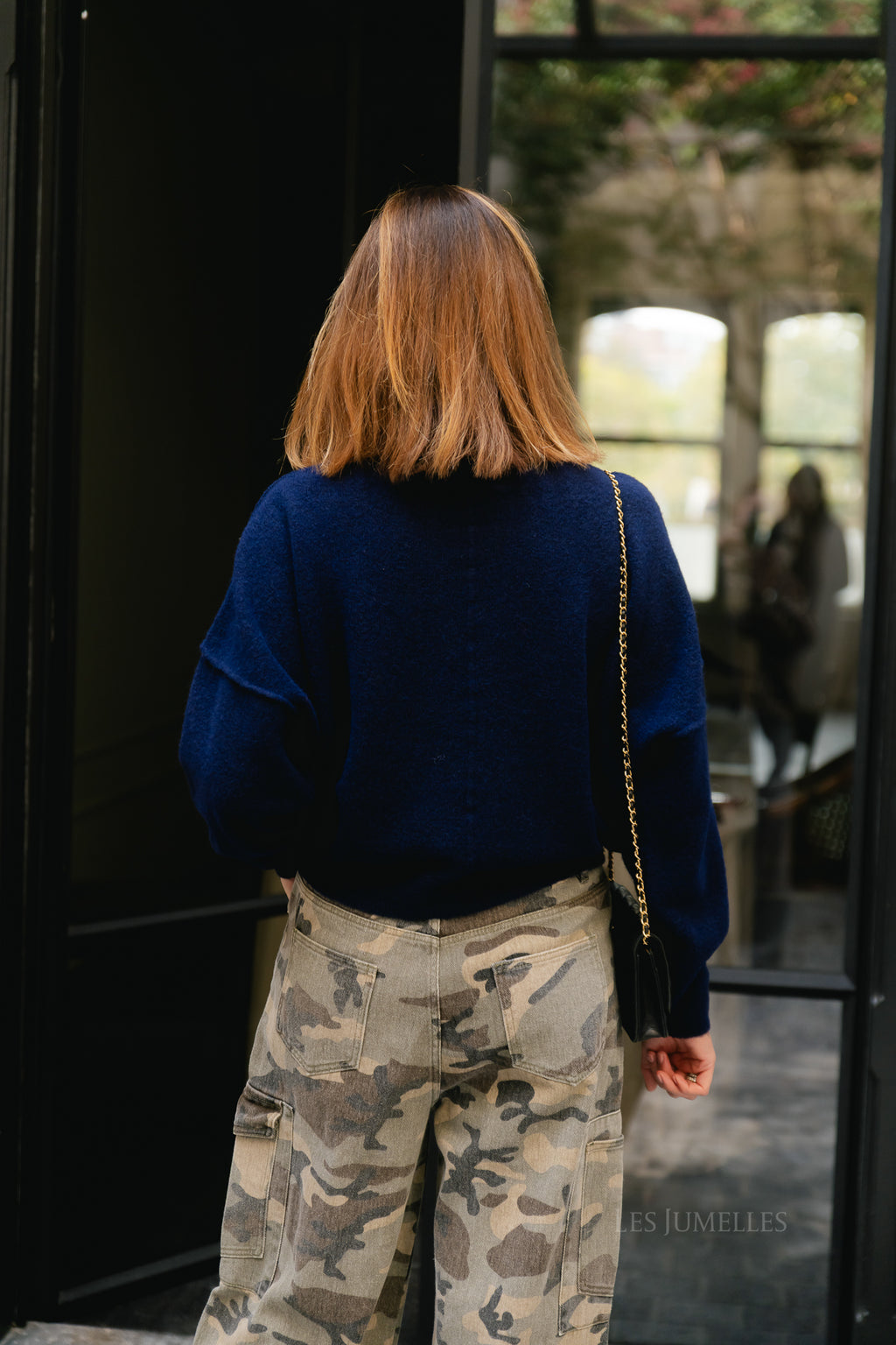 Nova off shoulder sweater navy