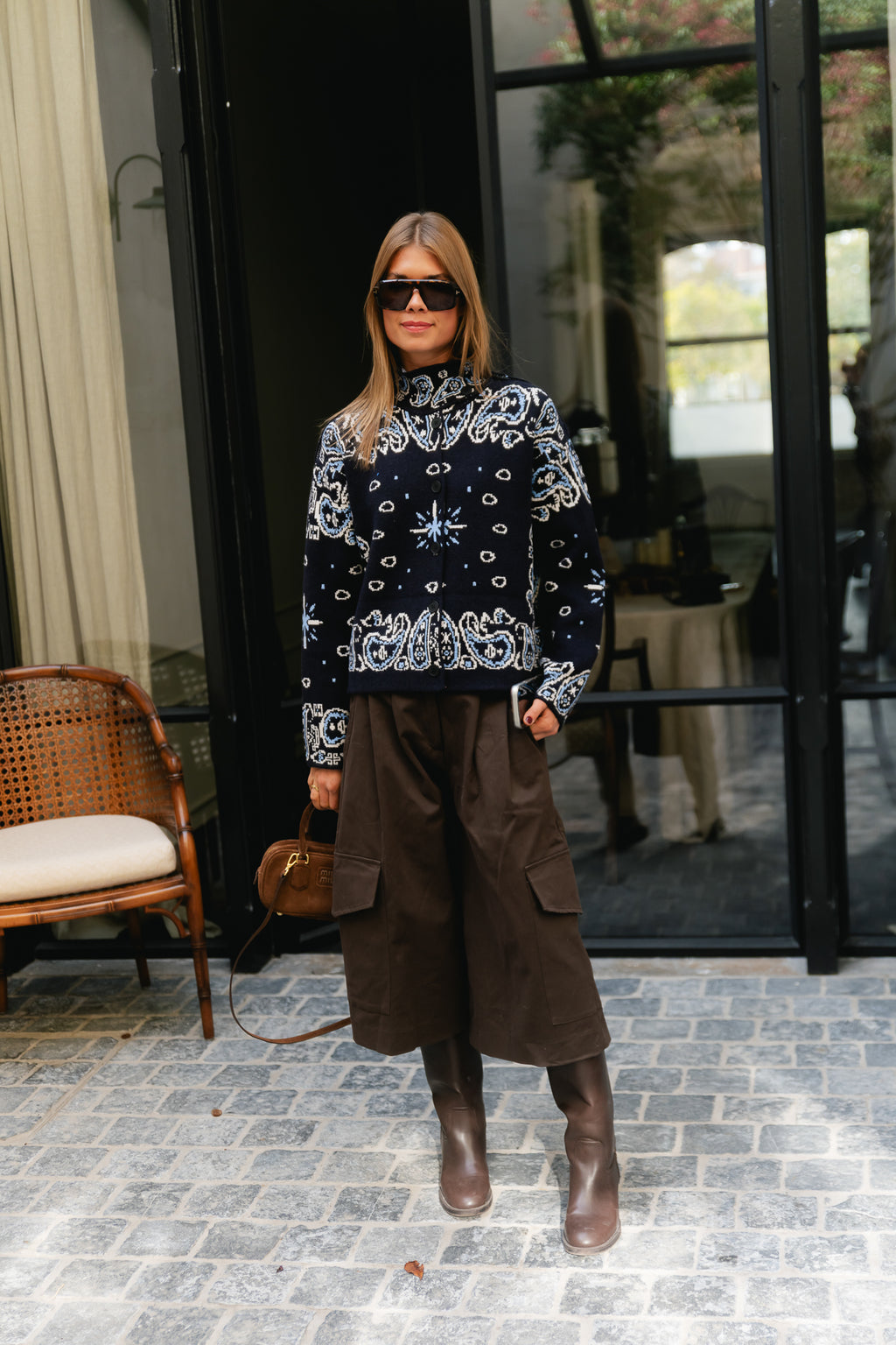 Holly LS knitted cardigan navy