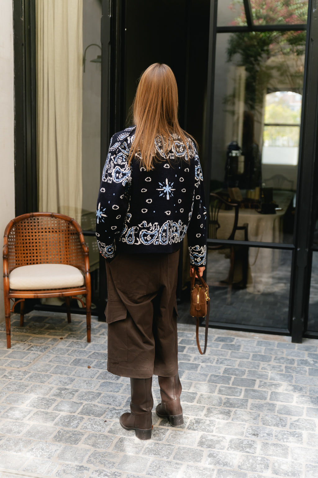Holly LS knitted cardigan navy