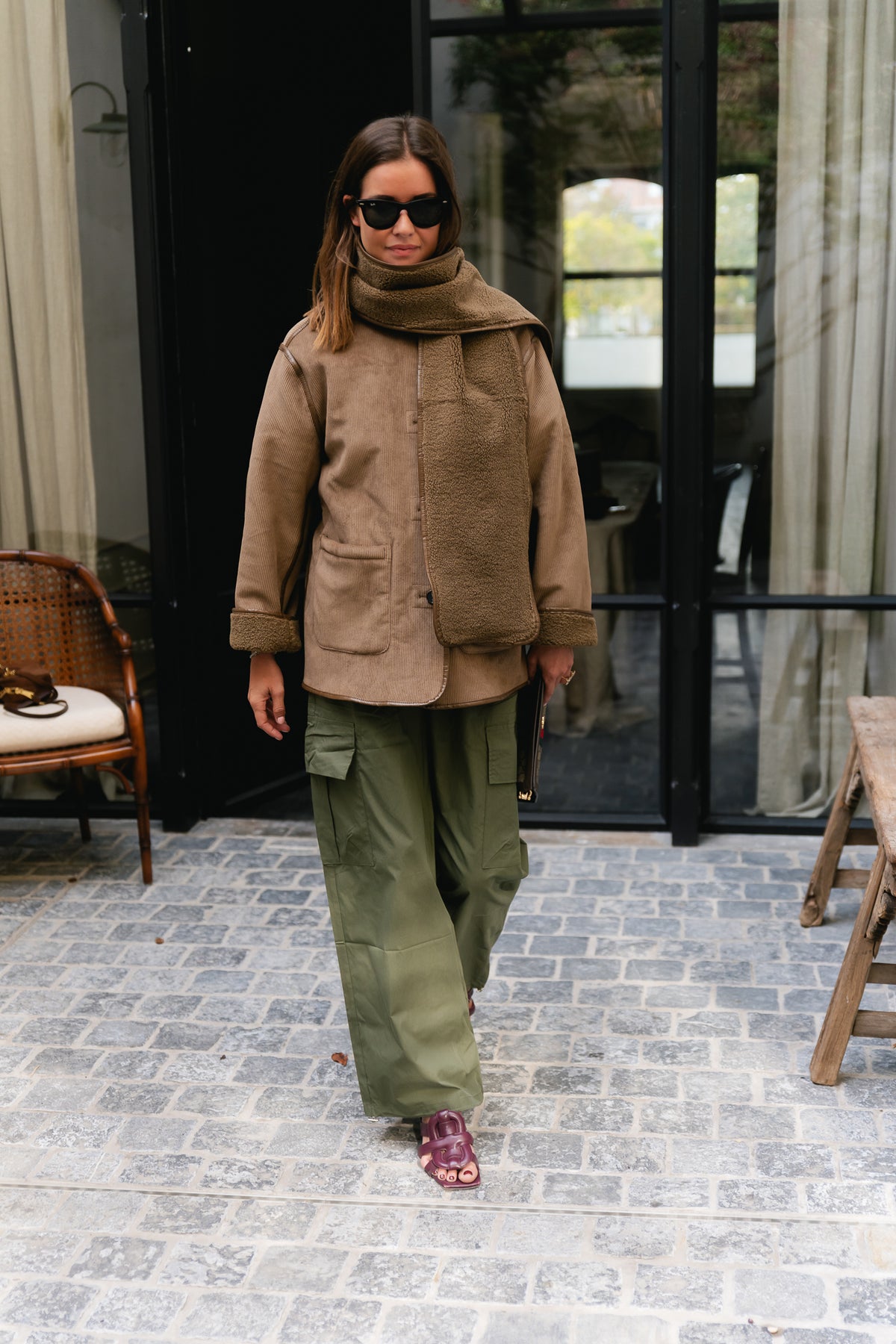 YASOsana LS reversible scarf jacket otter