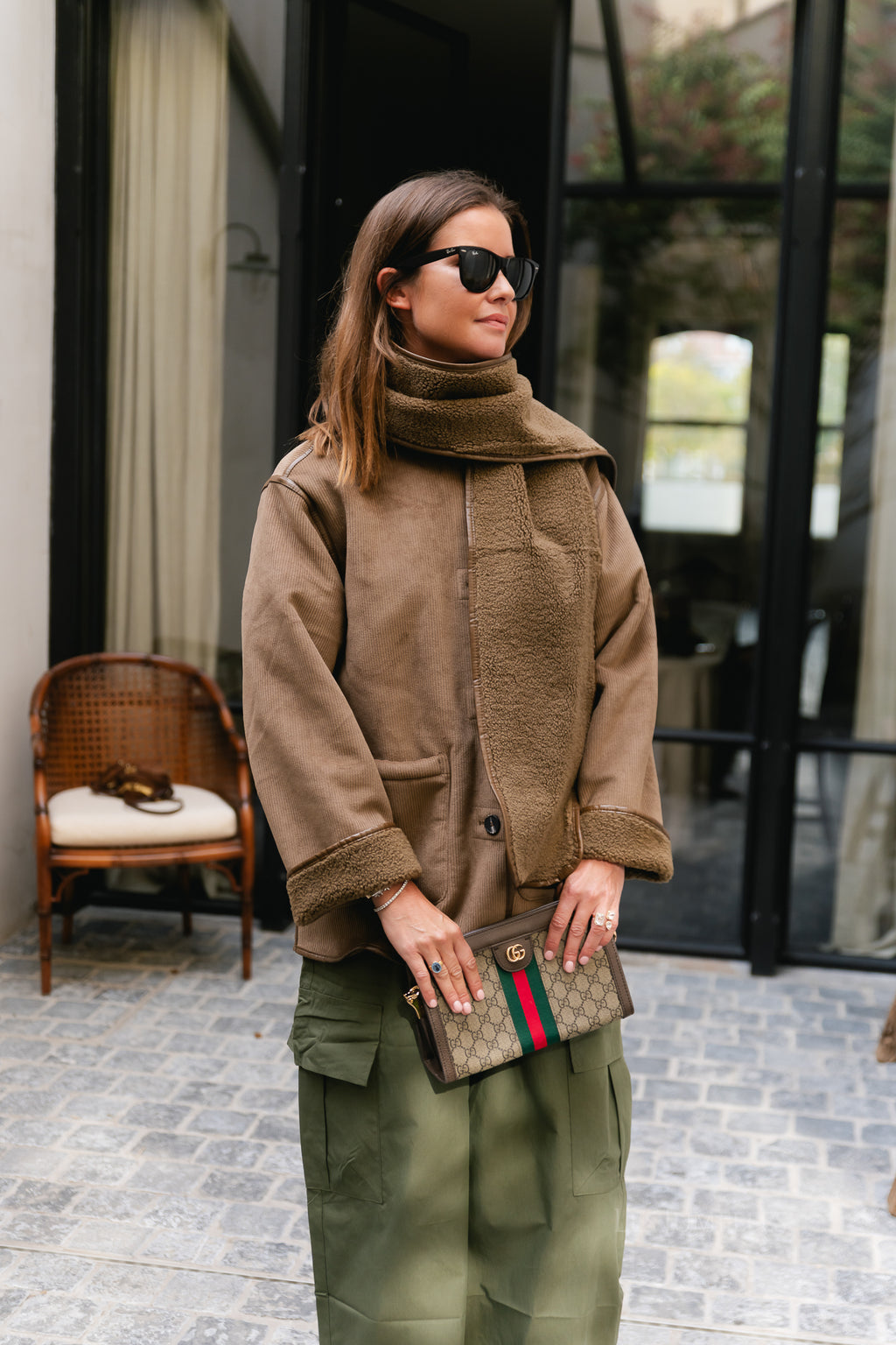 YASOsana LS reversible scarf jacket otter