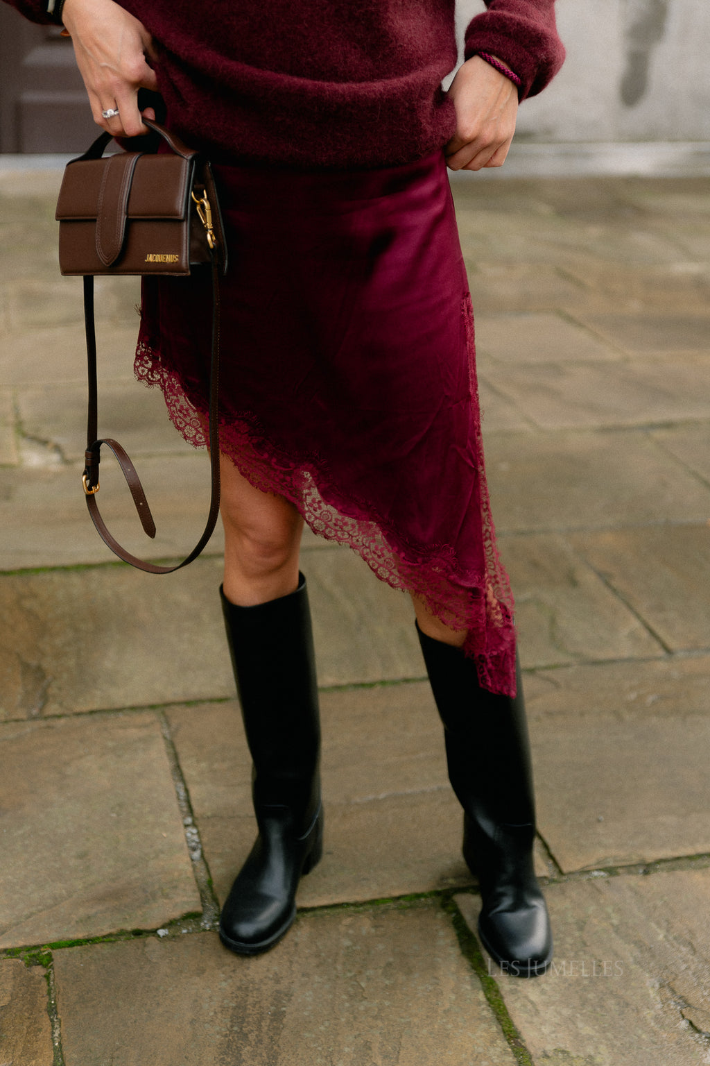 Odette lace dress burgundy