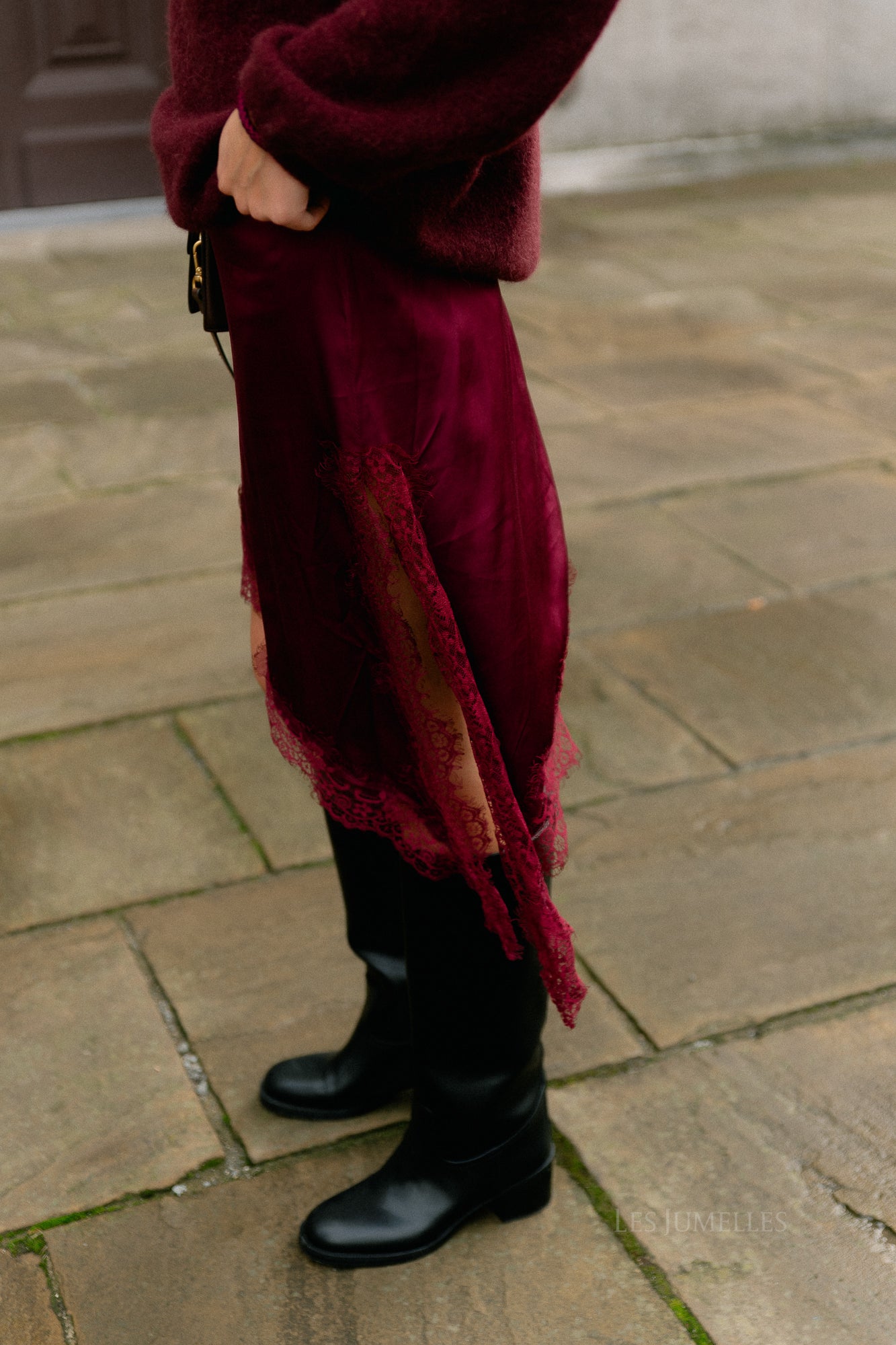 Odette lace dress burgundy