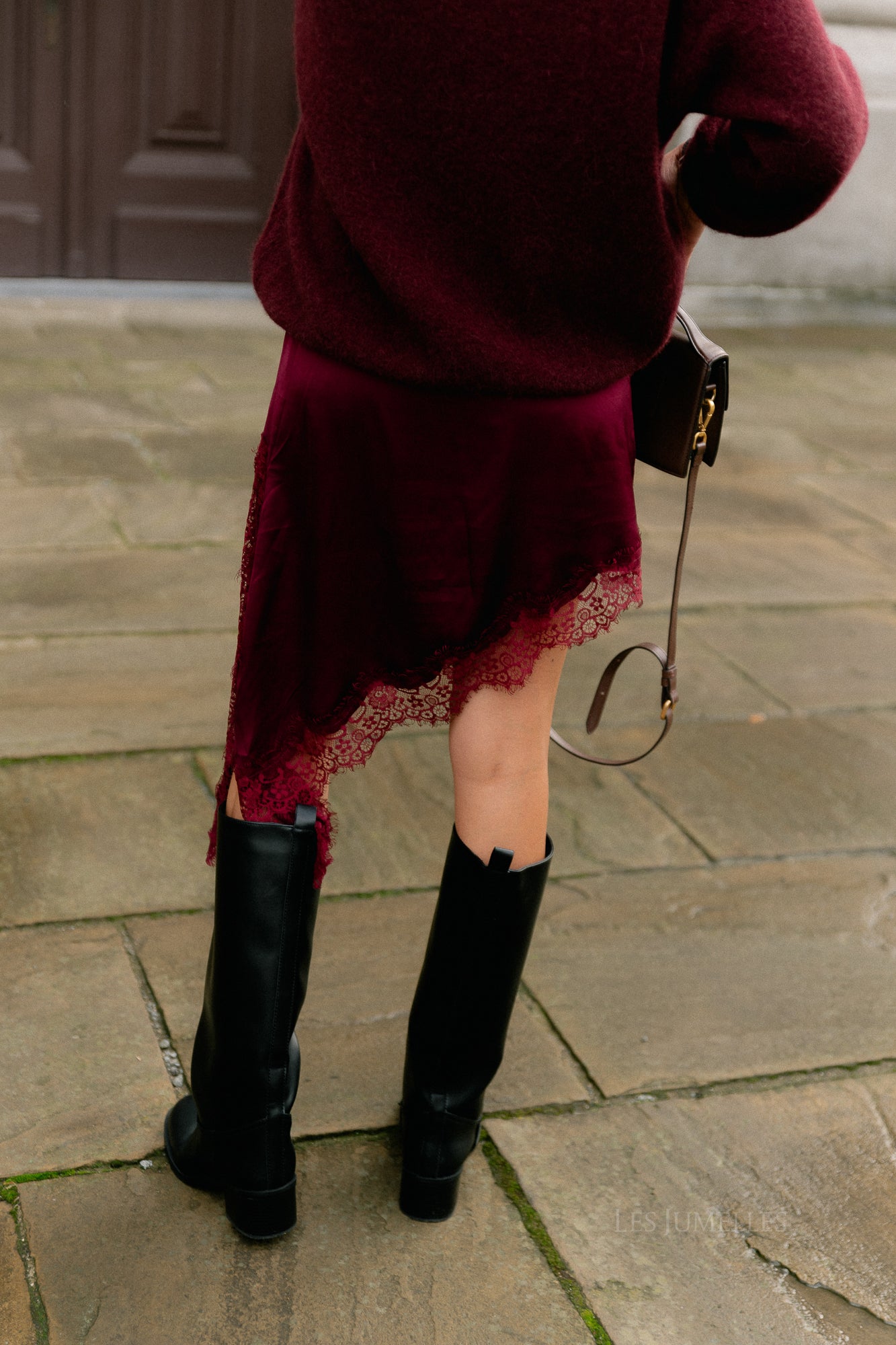 Odette lace dress burgundy