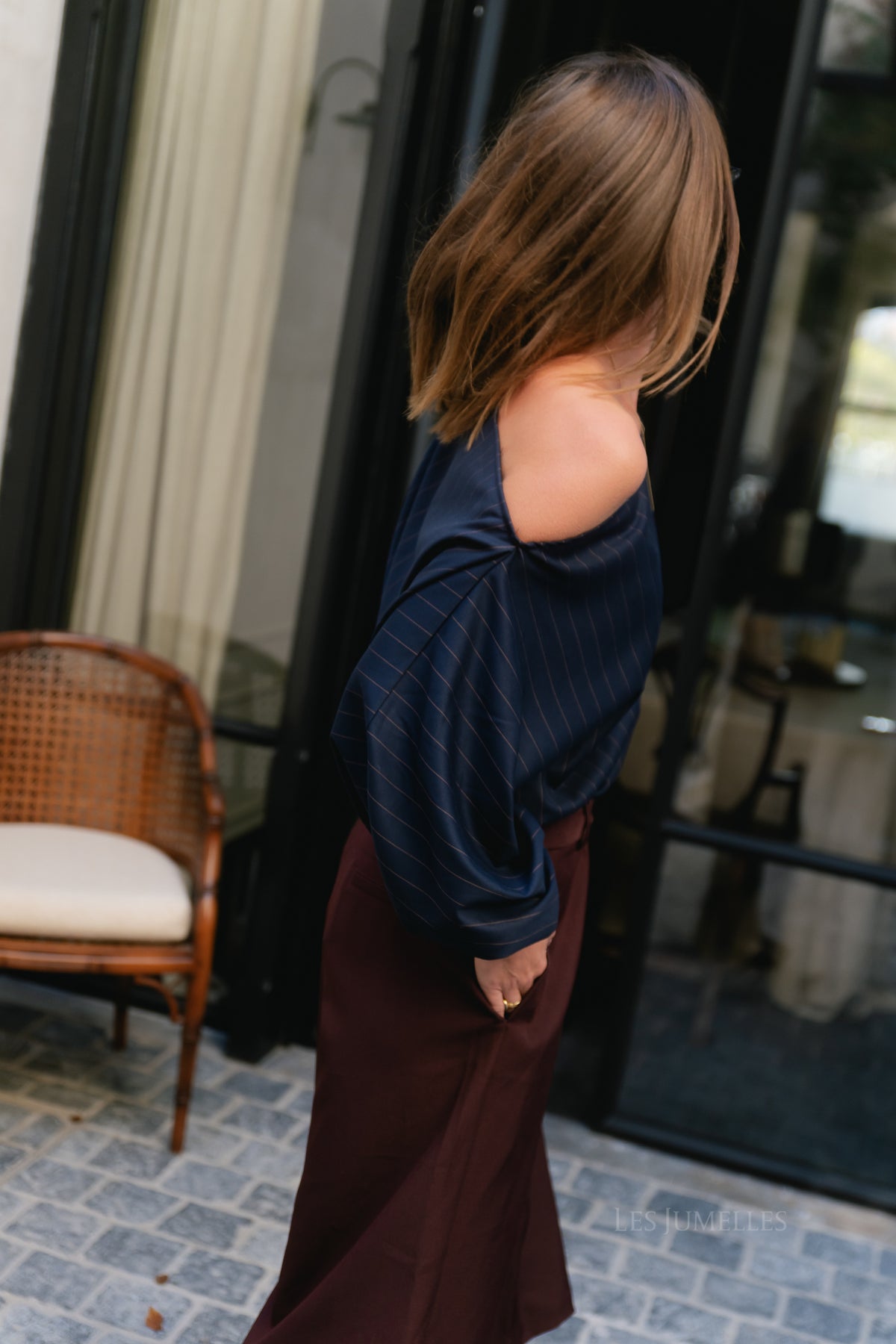 Cosette pinstripe blouse navy