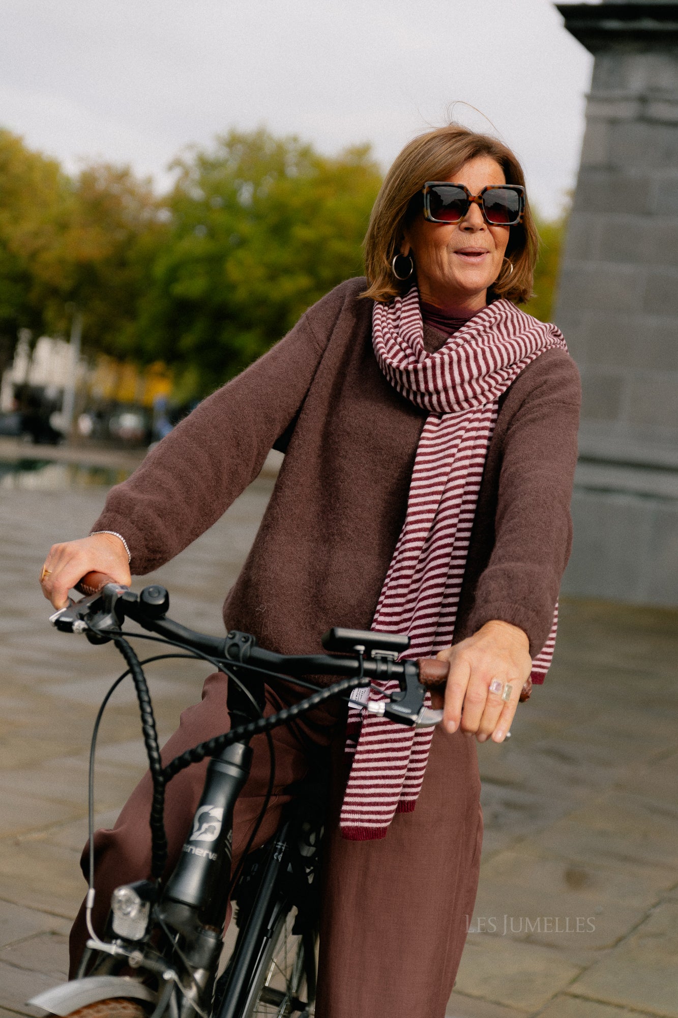 Florence striped scarf pink/burgundy