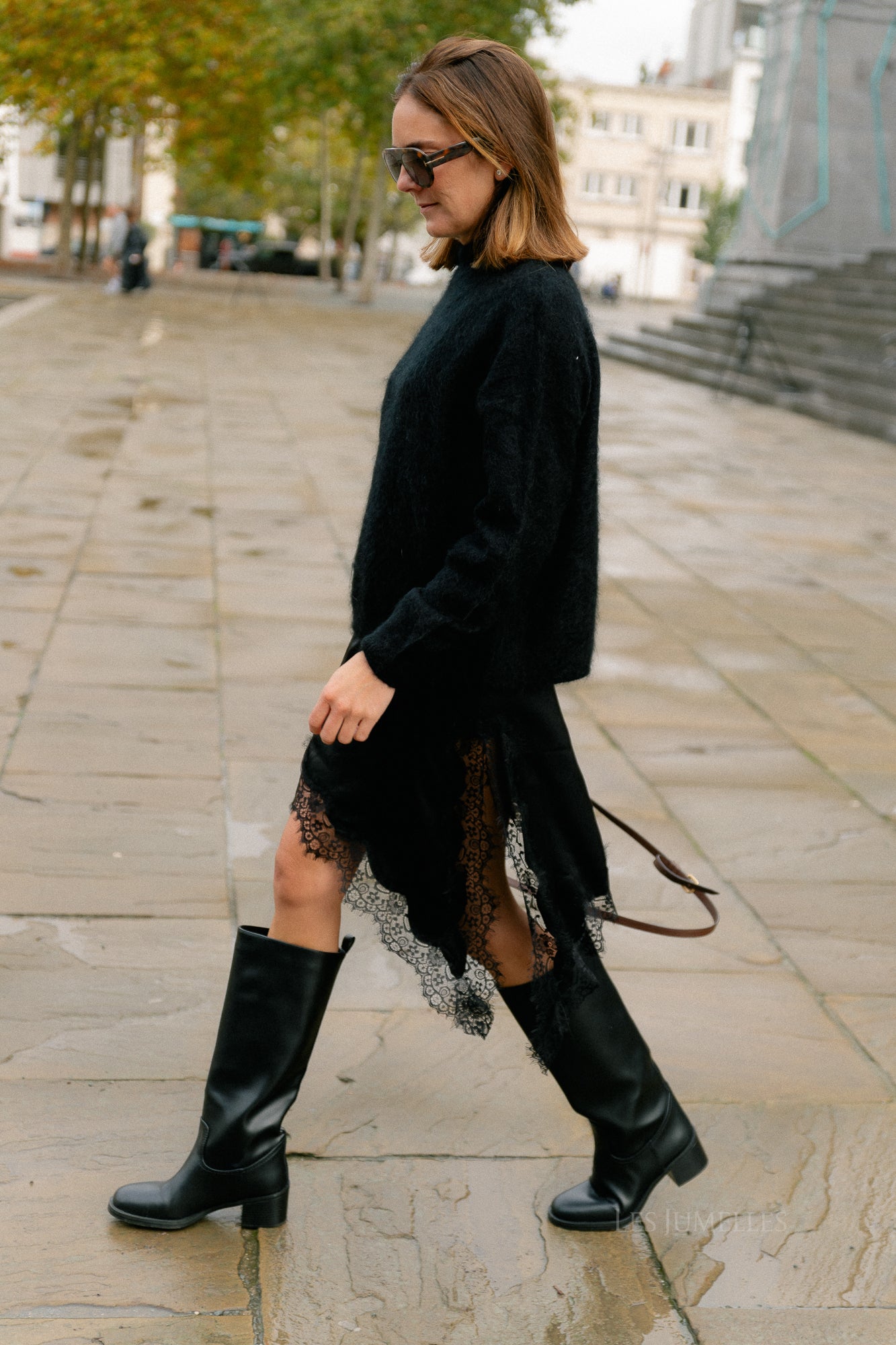 Odette lace skirt black