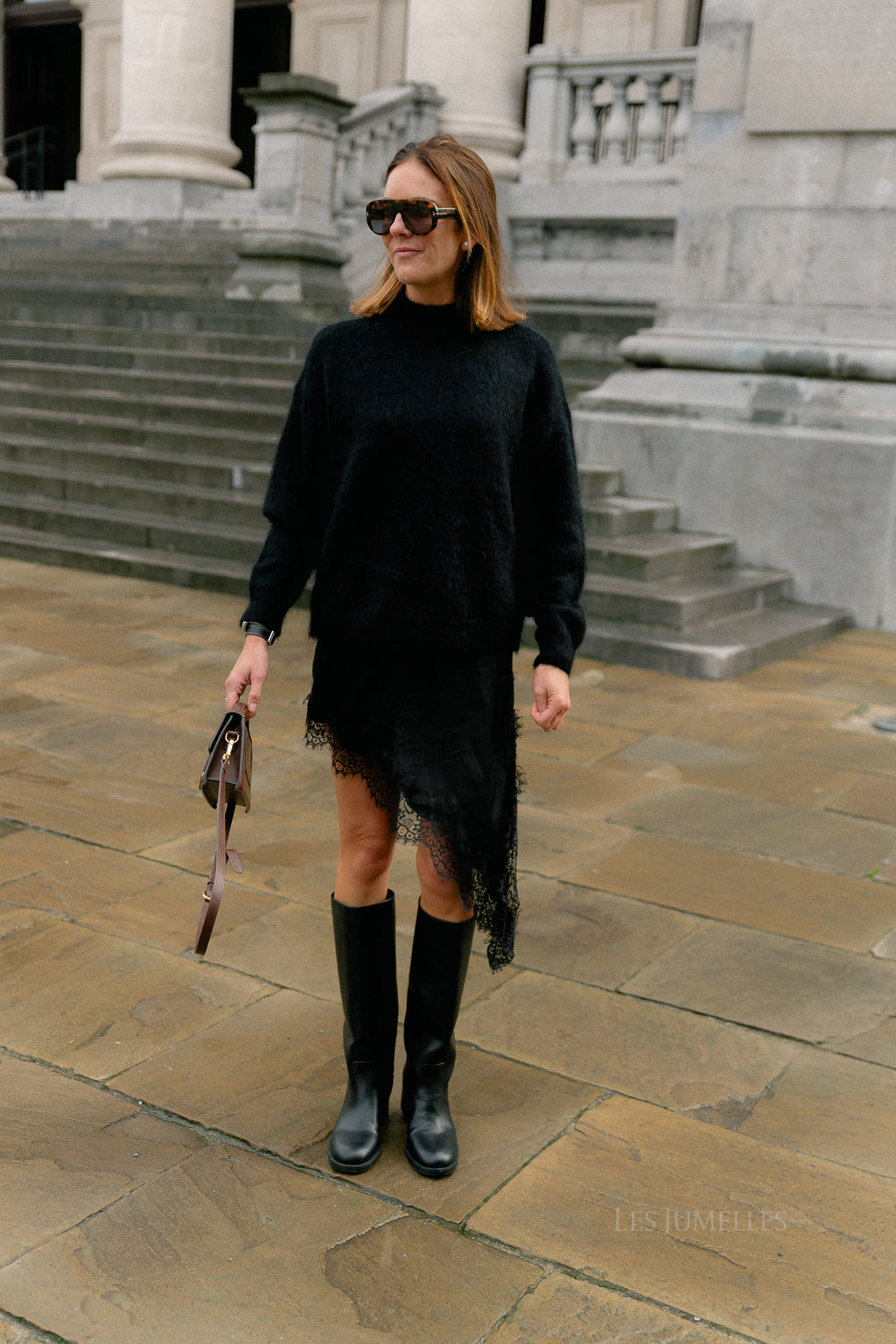 Odette lace skirt black