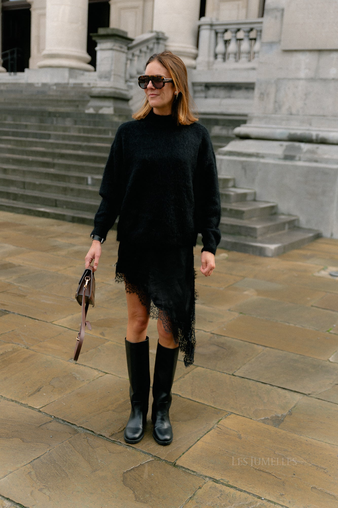 Odette lace skirt black