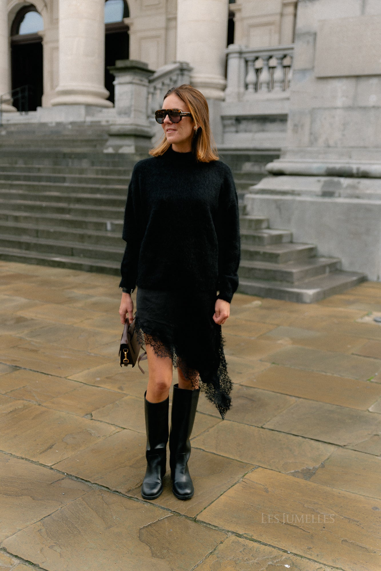 Odette lace skirt black