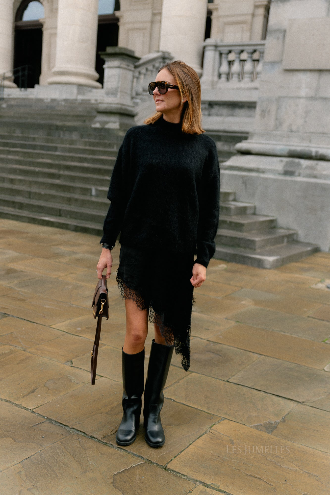 Odette lace skirt black