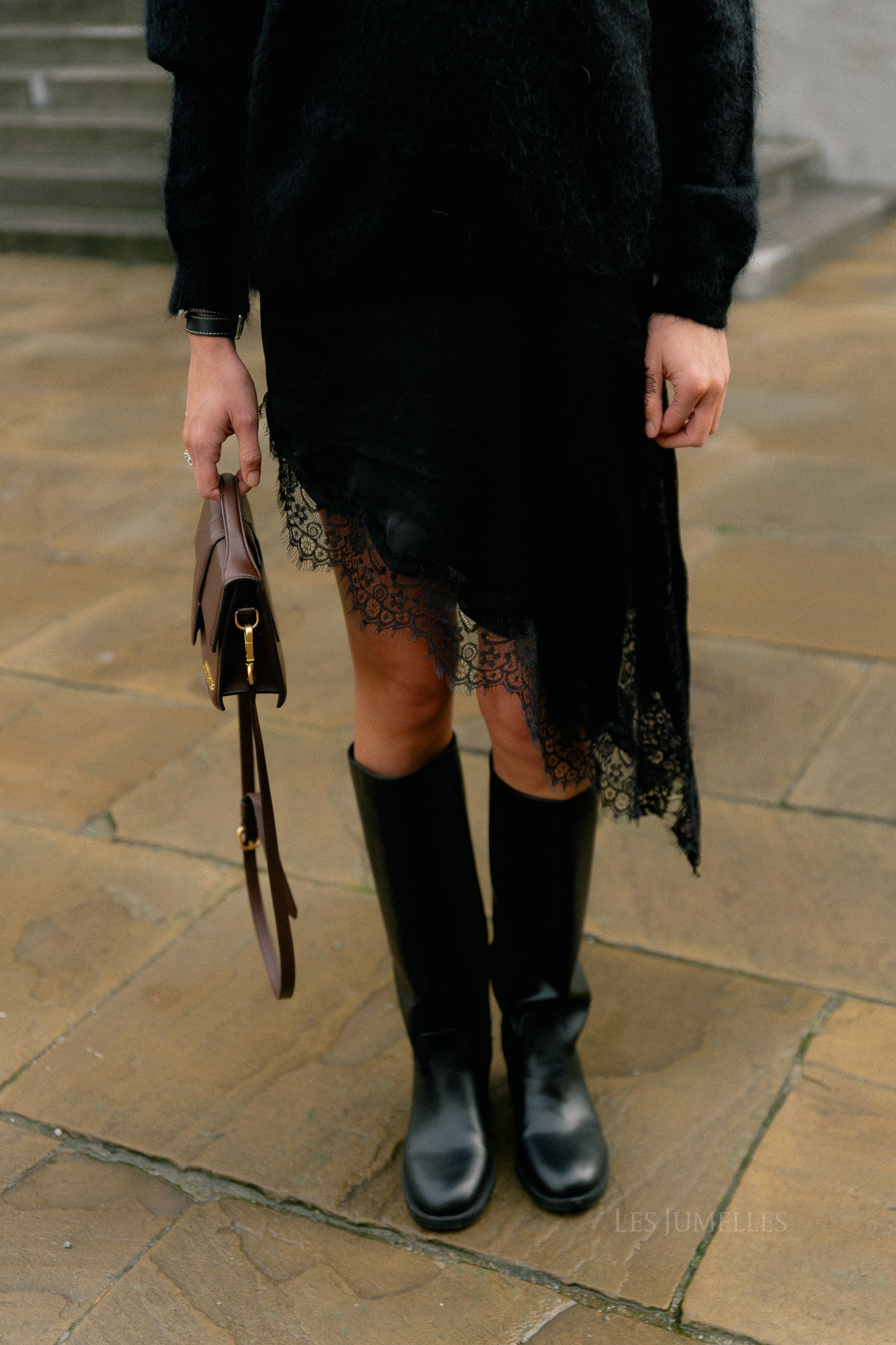 Odette lace skirt black