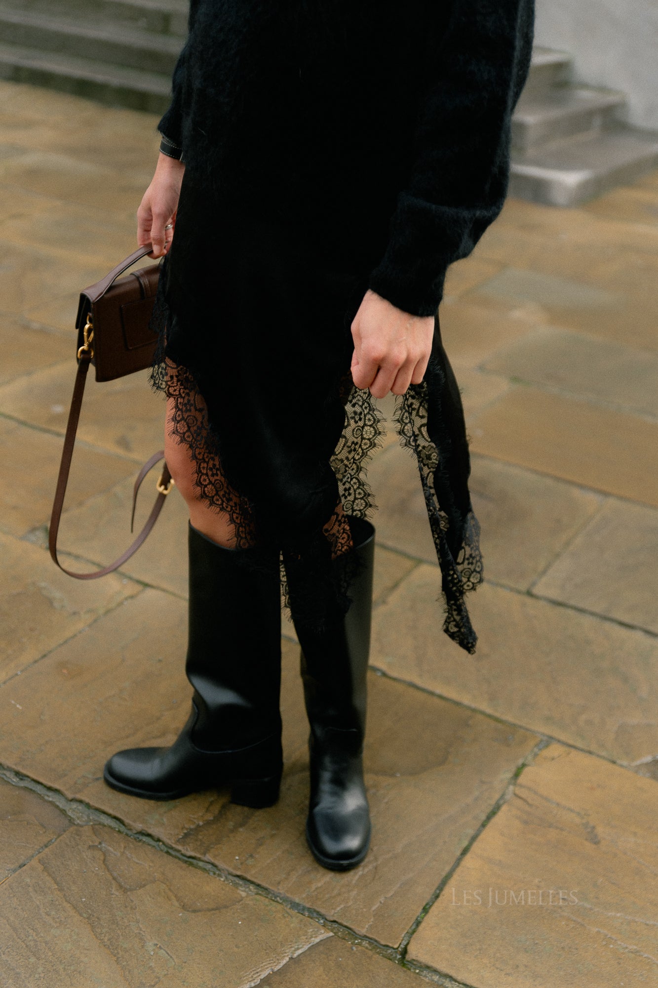 Odette lace skirt black