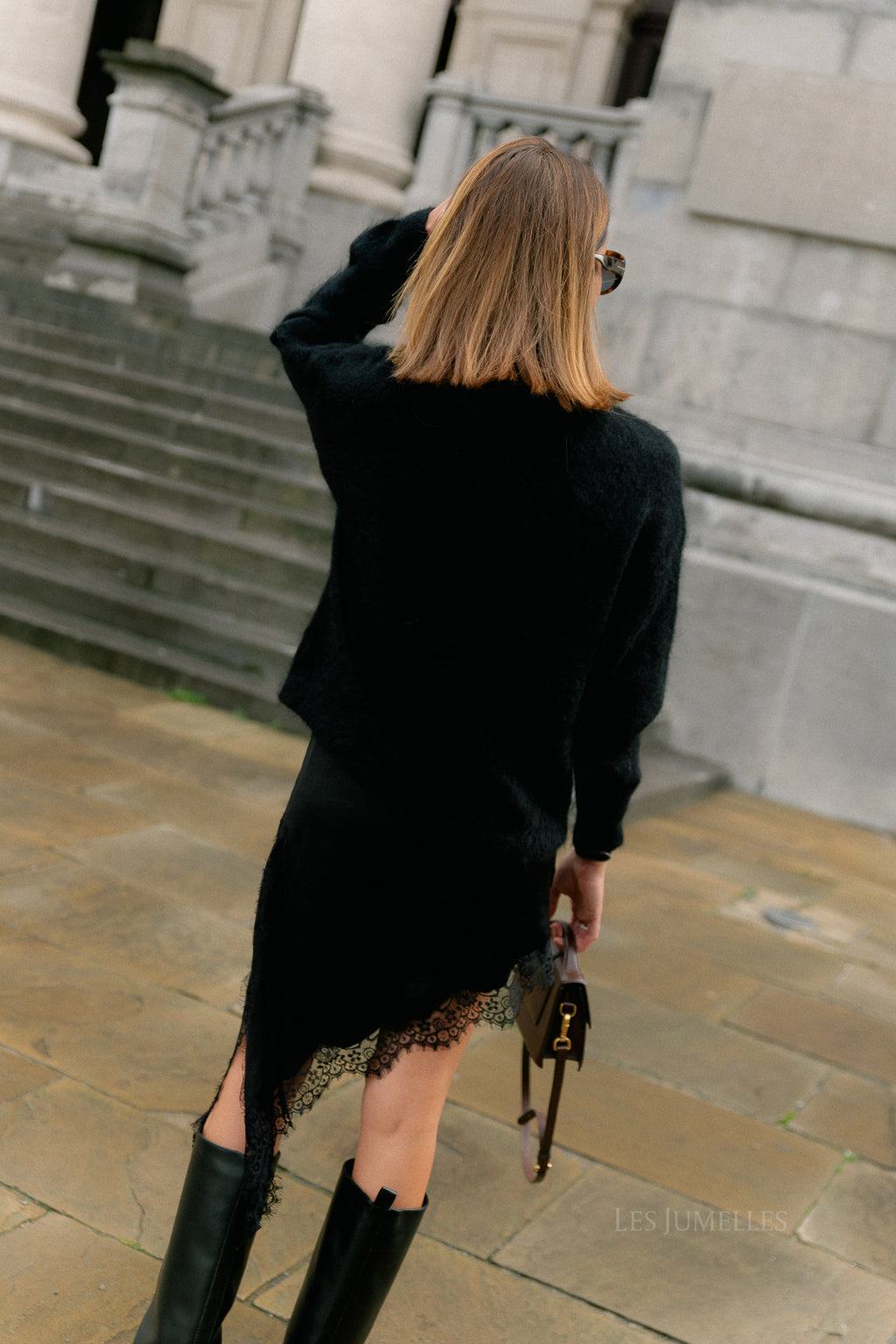 Odette lace skirt black