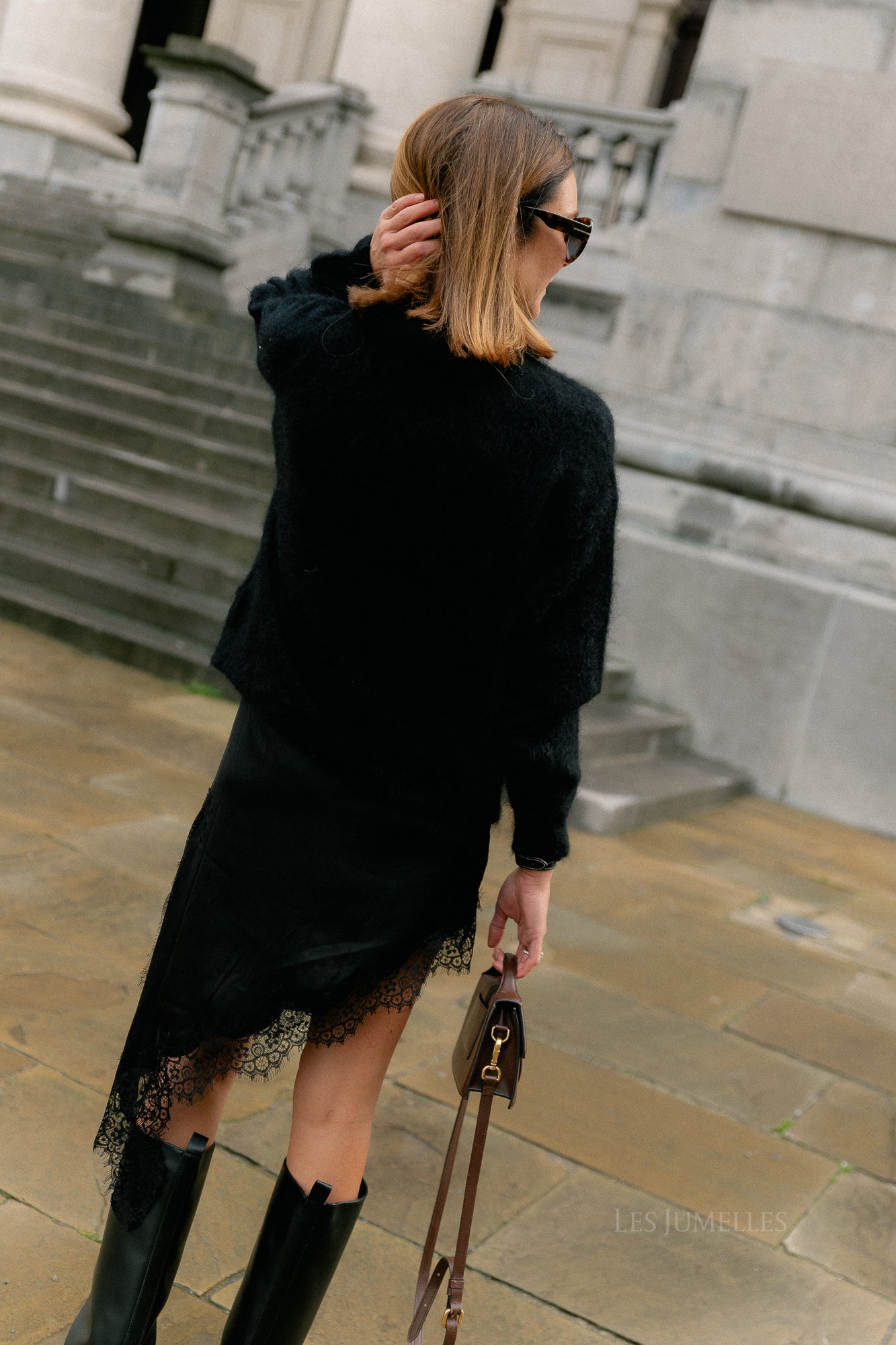 Odette lace skirt black