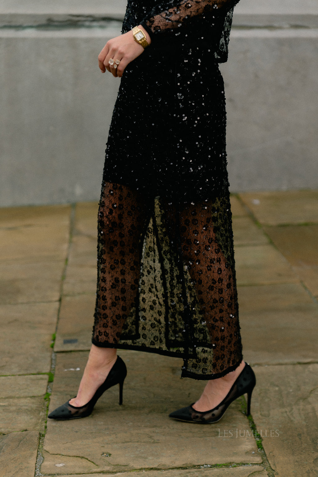 OBJMaisy HW long skirt black